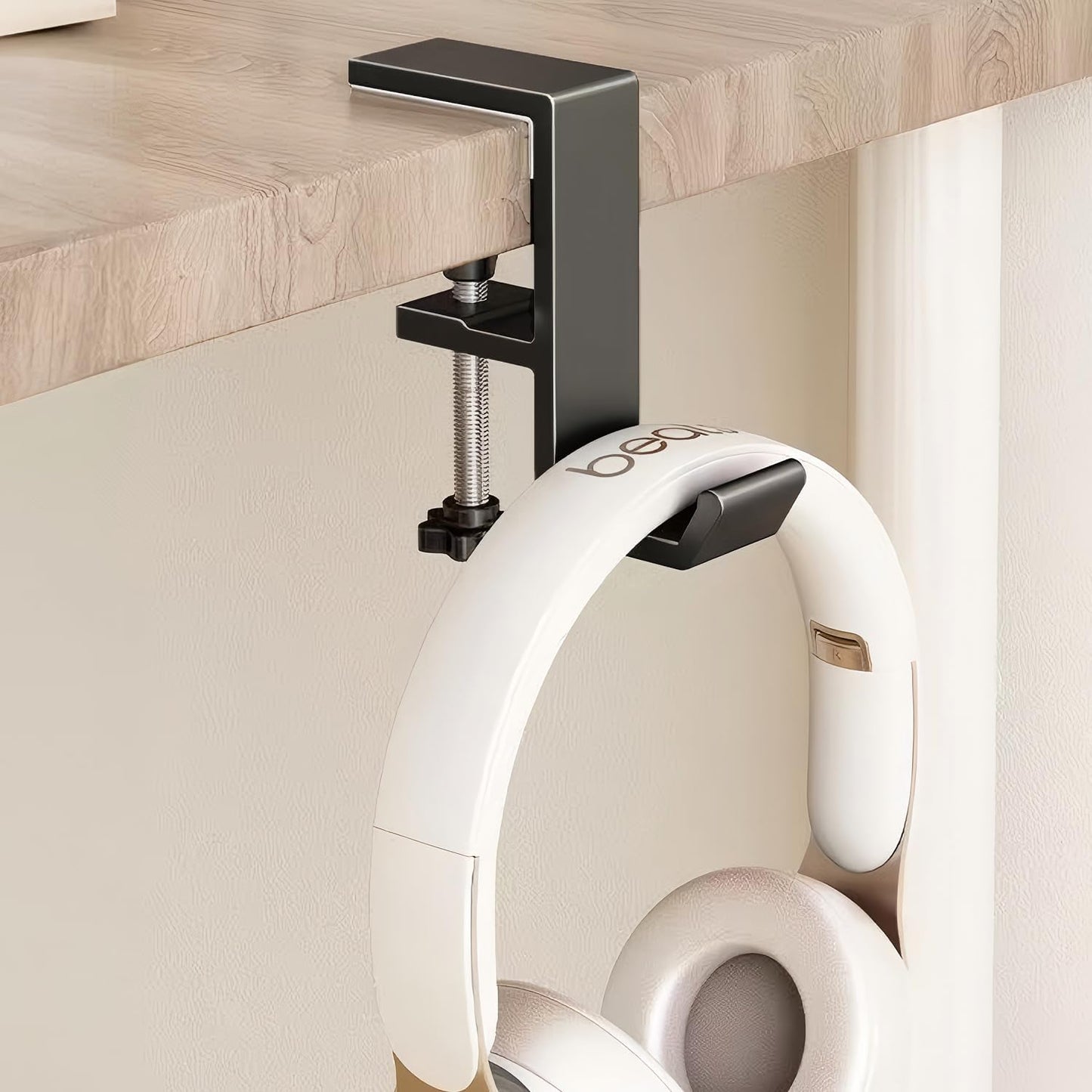 JAKO Headphone Stand - Aluminum Alloy Headphone Holder, Under Headset Stand for Desk Fit for PC Gaming Headset Hanger Hook Suitable for Office, Computer, Student Class Desk, Handmade Creator Table