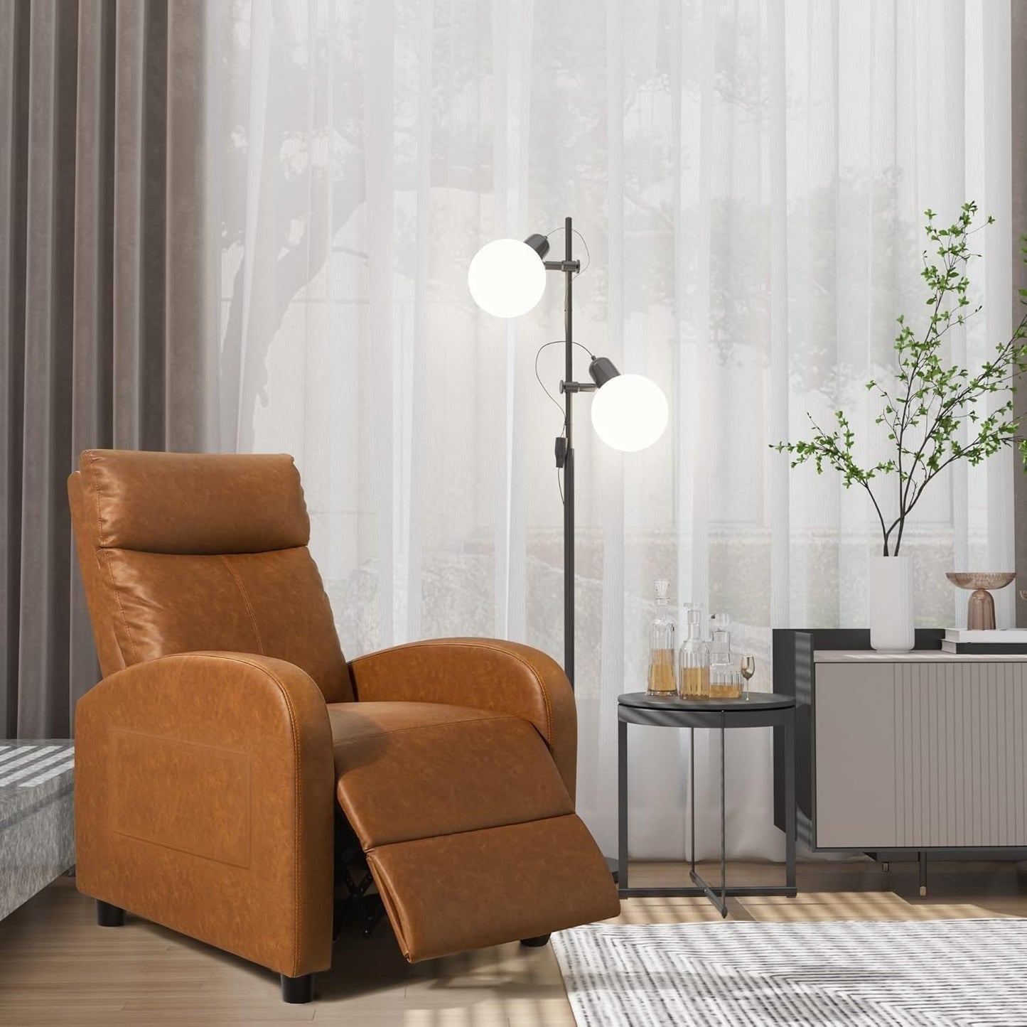 PU Leather Recliners Chairs with Lumbar Support Sofa Thicker Back Wider Armrests Power Lift Recliner Chair for Adults Home Theater Seating Living Room