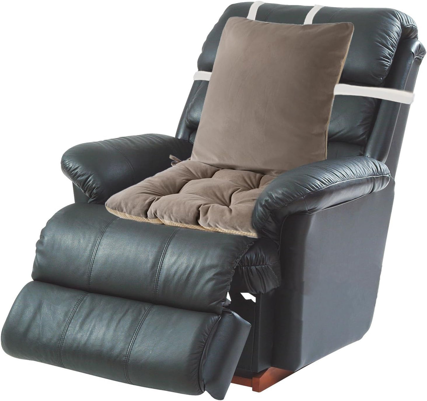 Low Back Pain Relief Extra Large Size Soft Recliner Sofa Lumbar Support Pillow And Thick Cushion With Adjustable Straps And Nonslip Bottom For Lounge/Glider Rocking Chair,Tufted Seat With String Ties