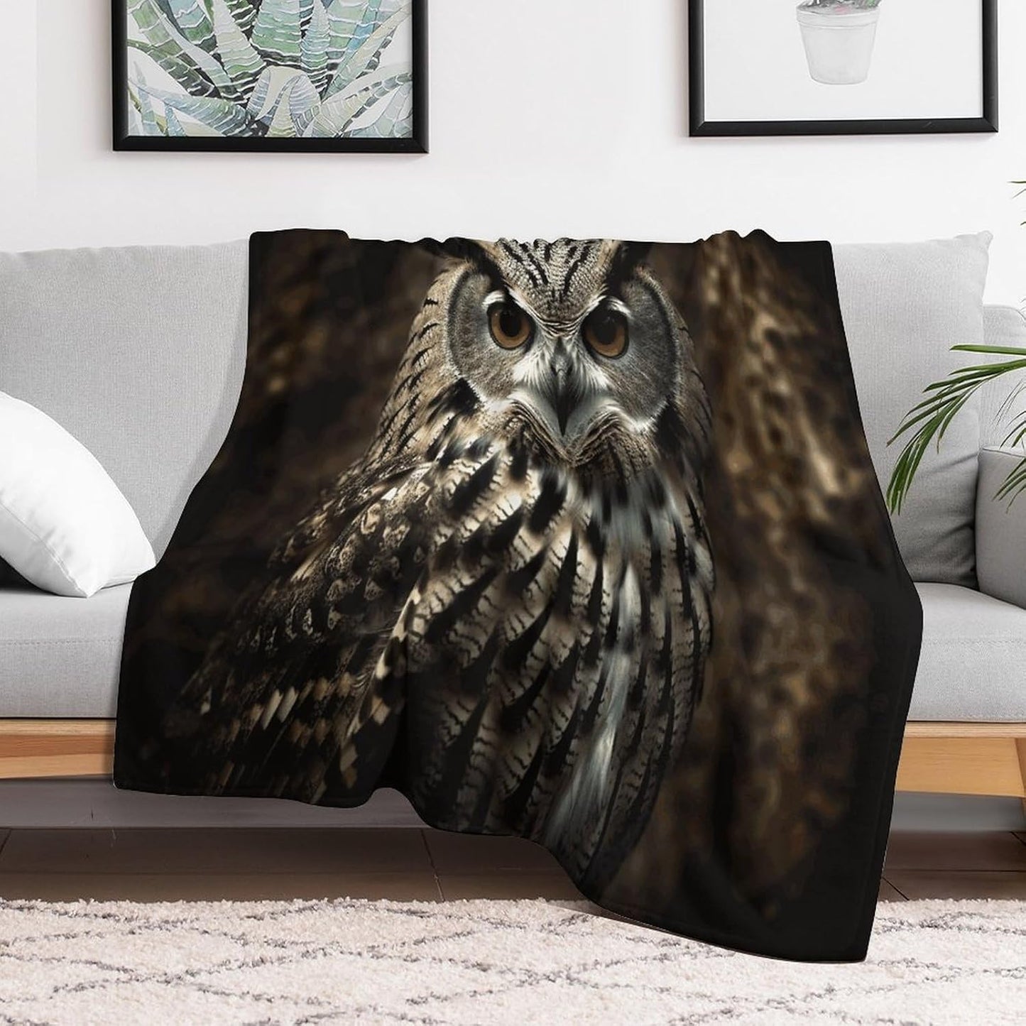an Owl Throw Blanket for Couch Super Soft Warm Lightweight Throw Blankets Cozy Flannel Bed Blanket Cute Decorative Blankets for All Seasons Home Decor Gift 40"*50" （100 * 130cm）