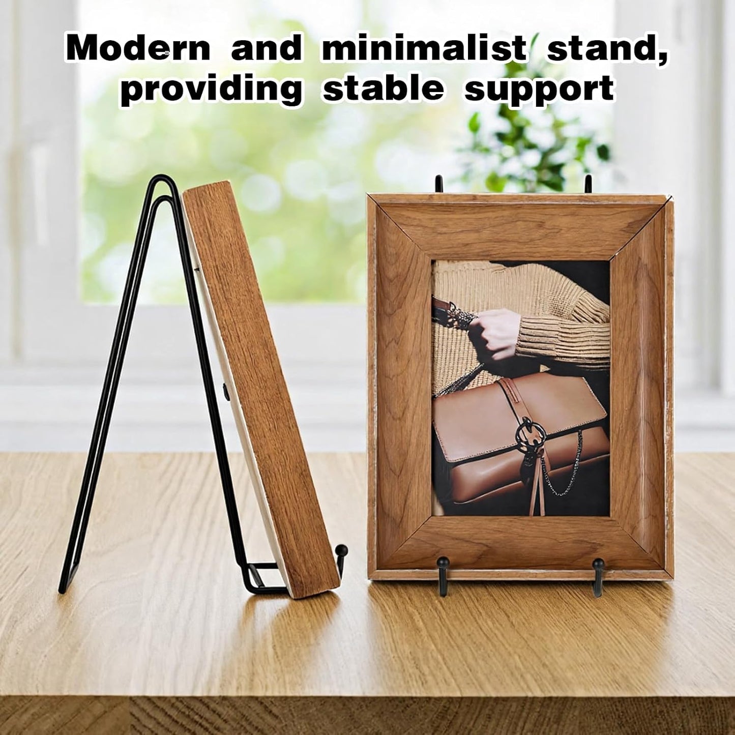 6 Pack 10 Inch Large Plate Stands for Display, Plate Holder Display Stand, Metal Black Picture Stand, Large Metal Black Frame Stands for Books, Plaques, Photo Frame, Photo Easel