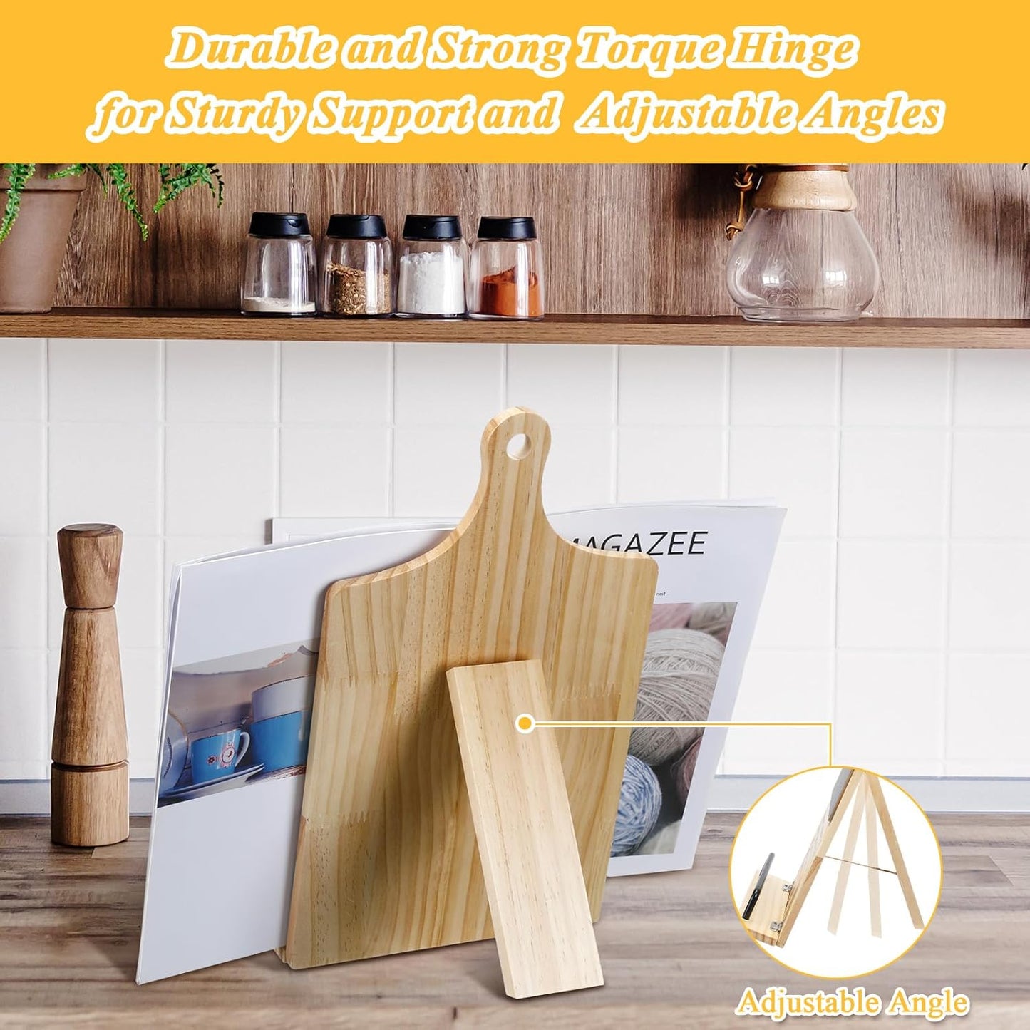 Capoda Cookbook Stand for Kitchen Counter Adjustable Sunflower Recipe Book Holder with Chalkboard Enjoy Cooking Mom Gifts Mothers Day Birthday Gift from Daughter Son Best Mom Ever Gift for Mother