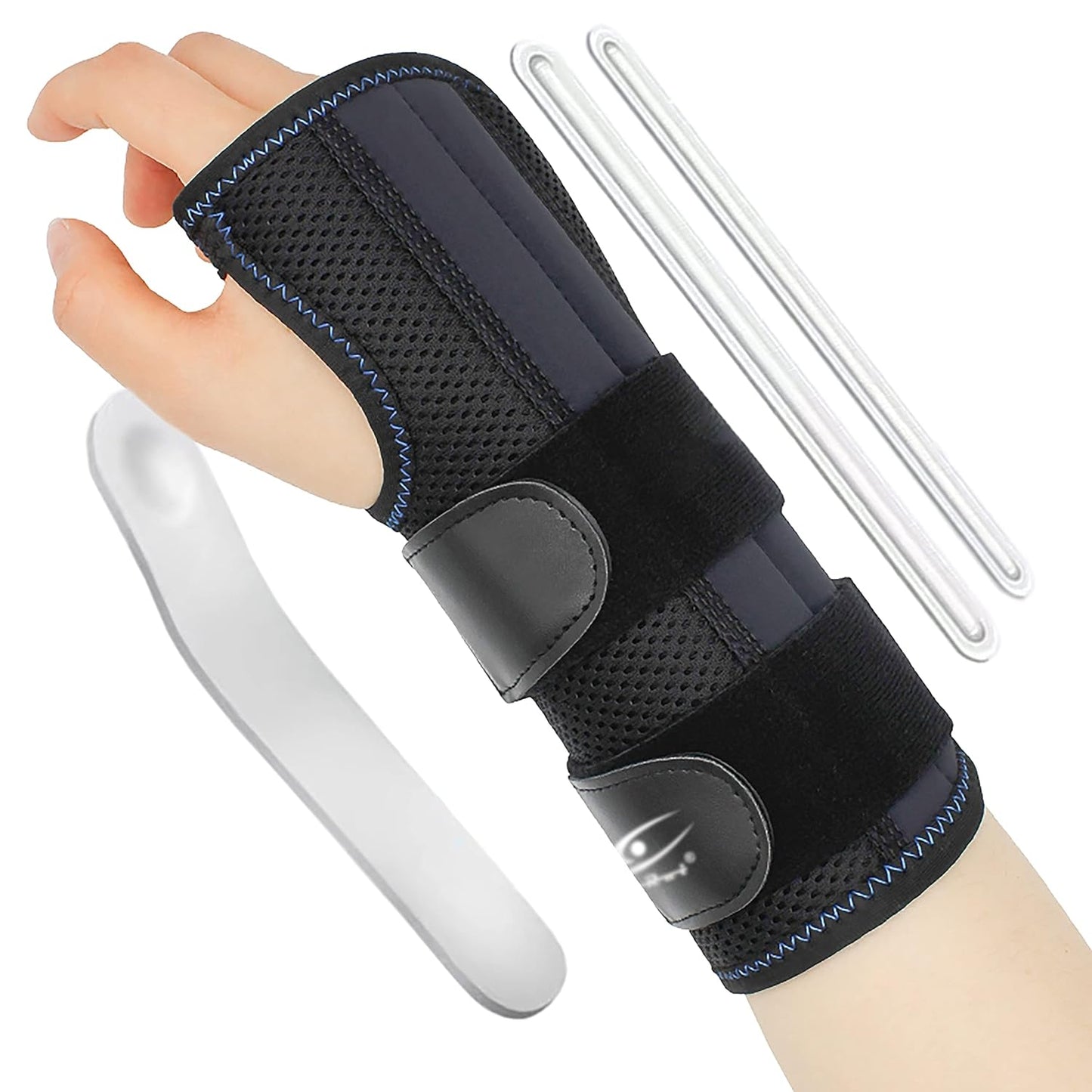 HiRui Wrist Brace for Carpal Tunnel Arthritis, Wrist Support with Splints Compression Hand Support for Tendonitis Sprain, Fits Day&Night Sleep Support, Adjustable (Large, Left Hand (Pack of 1))