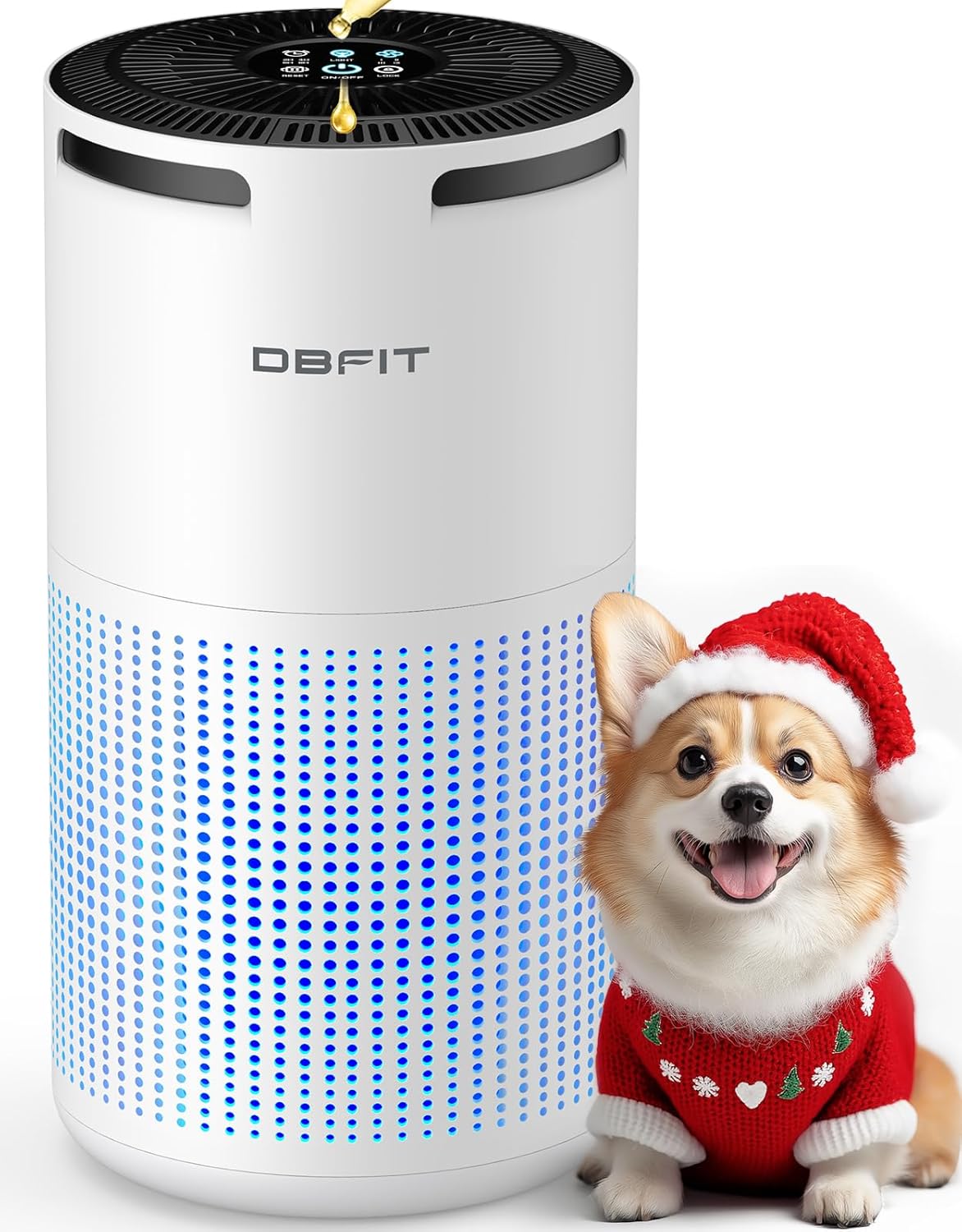 Air Purifiers for Home Large Room Up to 1500ft² with Aromatherapy, DBFIT H13 HEPA Air Purifier Air Cleaner for Smoke Pollen Dust Pet Hair Dander Odor, Portable Air Purifier with Timer (White)