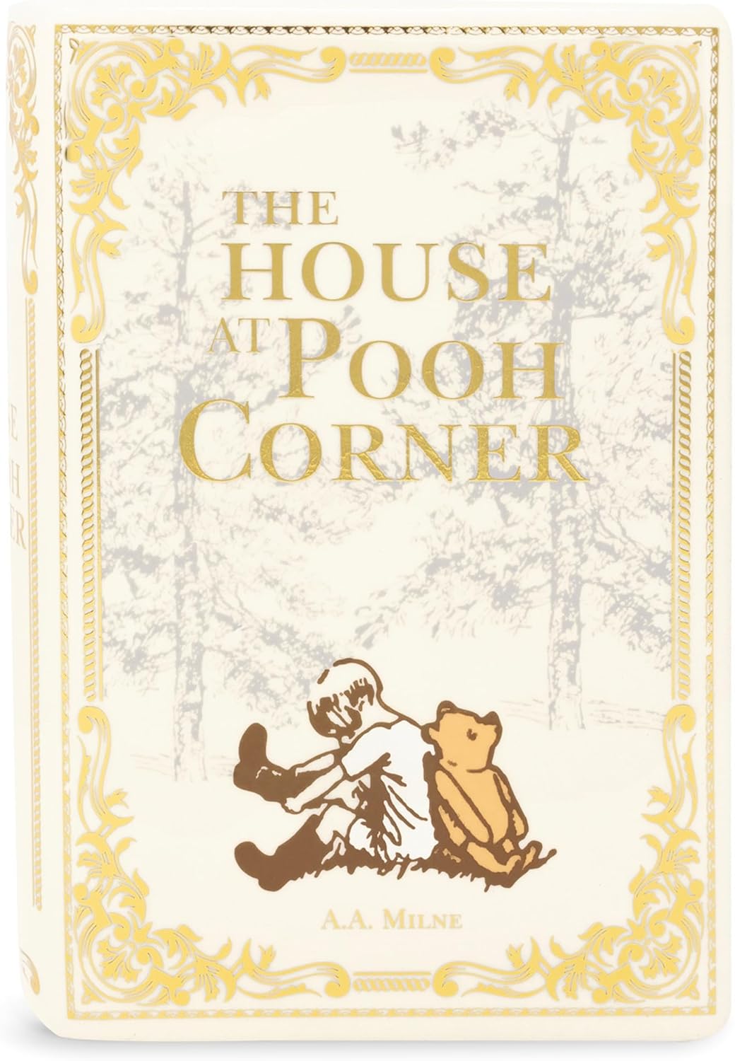 Steel Mill & Co Original Book-Shaped Decorative Vase, Ceramic Vases for Home Decor, Cute Bookshelf Decor, Unique Vase for Book Lovers (Large - The House at Pooh Corner)