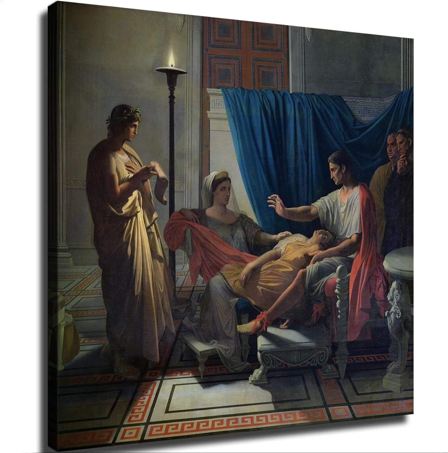 Virgil Reading The Aeneid Before Augustus Poster Canvas Print Art Decoration Wall Art Painting Print Modern Aesthetic Suitable for Living Room, Bedroom Decoration, Framed or Unframed (20×20inch Unframed)