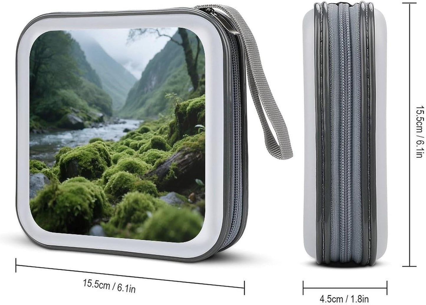 Densely Growing Plants CD Case Portable Zipper CD Case 40 Capacity Hard Plastic DVD Cases Holder Large Storage Disc Wallet Bag for Car Home Travel DVD Collection Bag