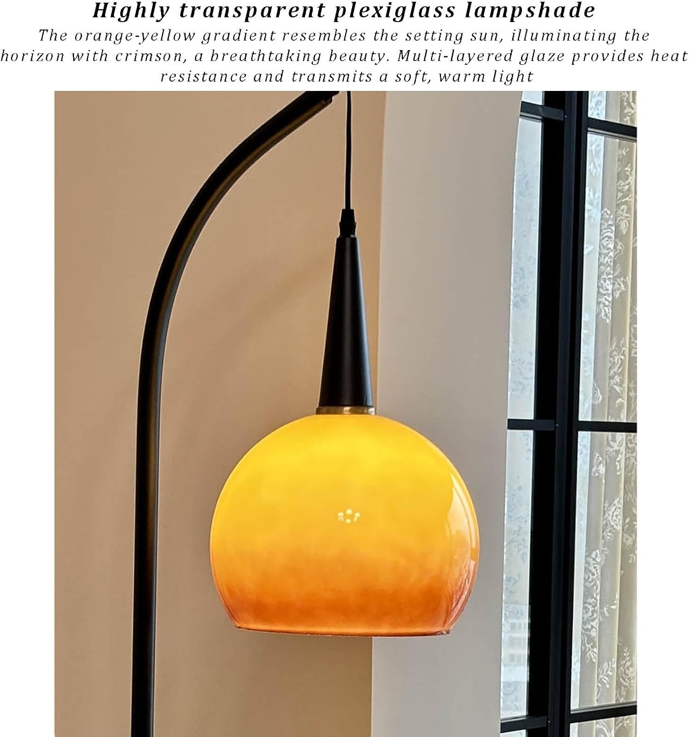 Modern Floor Lamp with Side Table for Living Room, Mid Century Tall Lamps Adjustable Height Fishing Standing Lamp with Storage Bucket, Floor Reading Lamp for Bedroom