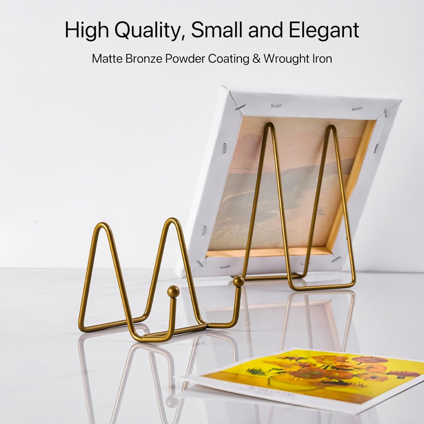 Display Stand Plate Holder,Decorative Metal Frame Easel for Photo,Book,Tabletop Art,Pictures,Cutting Board(3 inches)