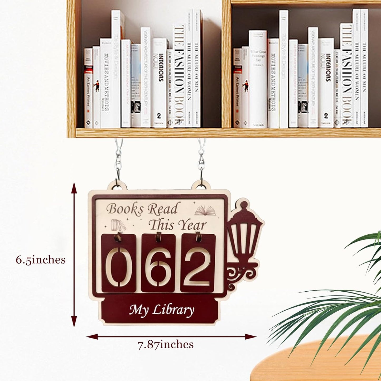 Books Read This Year Counter,Custom Books Read Tracker,Hanging Bookshelf Sign for Reading Challenge,Bookish Decor for Home or Library,Bookish Gifts for Book Lovers