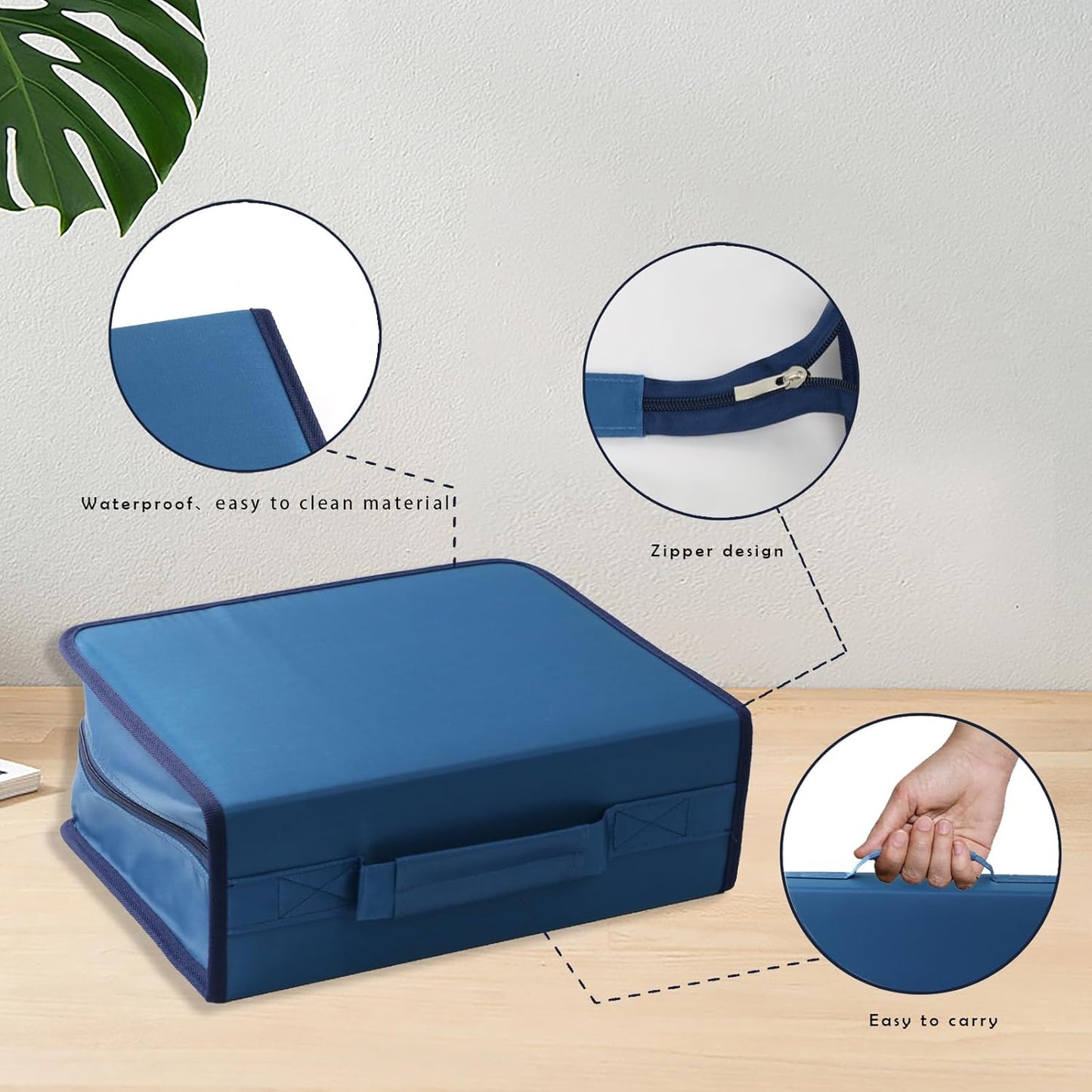 DVD Case CD Storage,256 Capacity CD Cases Holder DVD Storage Case Holders CD DVD Disc Case Storage Wallet Binder for Car Home Office Travel (256 Blue)