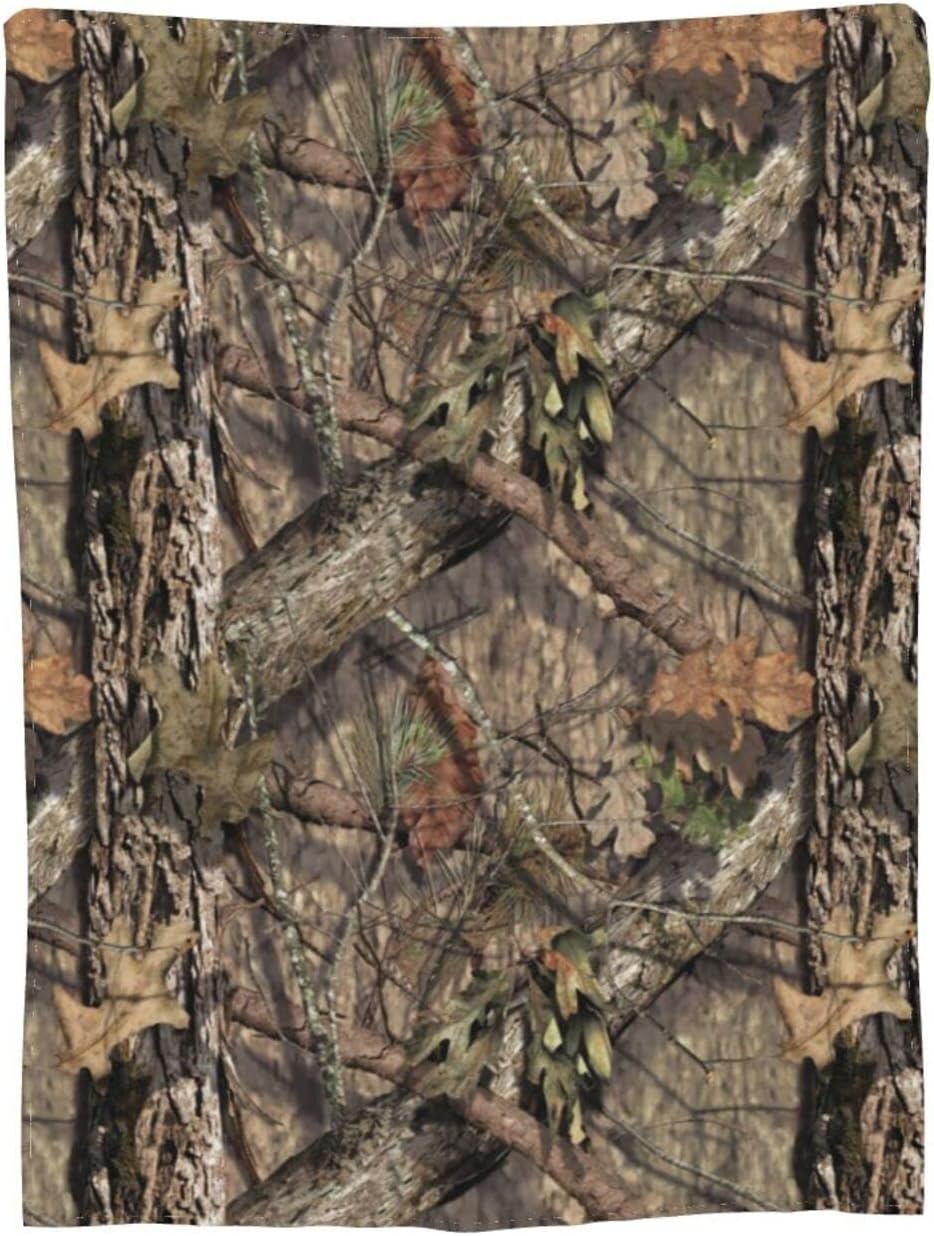 Camo Hunting Camouflage Forest Throw Blanket Super Soft Warm Bed Blankets for Couch Bedroom Sofa Office Car, All Season Cozy Flannel Plush Blanket for Girls Boys Adults, 80"X60"