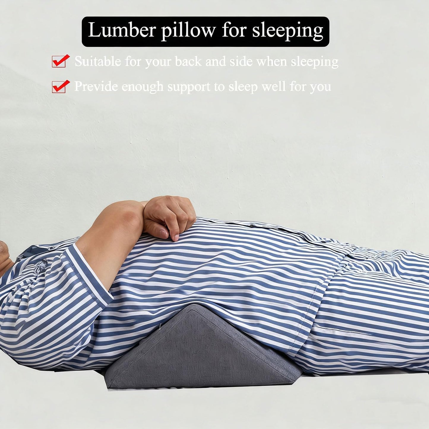 Saula Bed Wedge Pillow for Side Sleeping for Back Pain Triangle Bed Wedges & Body positioners for Seniors Wedge Pillow Set for After Surgery, Knees Elevated, Preventing Bedsores, Gray