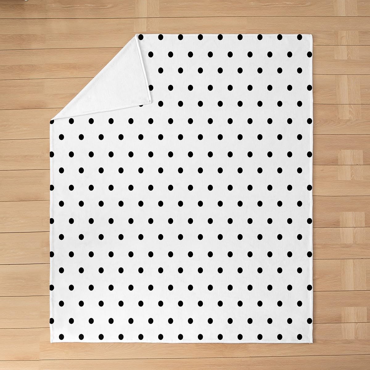 Feelyou Cute Black Polka Dots All Season,Bed Blanket Boys Girls Throw 50"x60" Modern Design Plush Throw Blanket, for Sofa Couch Kids Ultra Soft Stylish Flannel Fleece Blanket Simple Style Room Decor