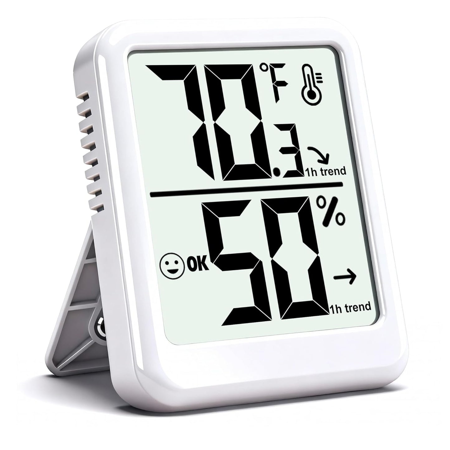Room Thermometer Indoor Hygrometer Humidity Meter Gauge Digital Temperature and Humidity Sensor Monitor for Home Office House Pets Plants - AAA Battery Included