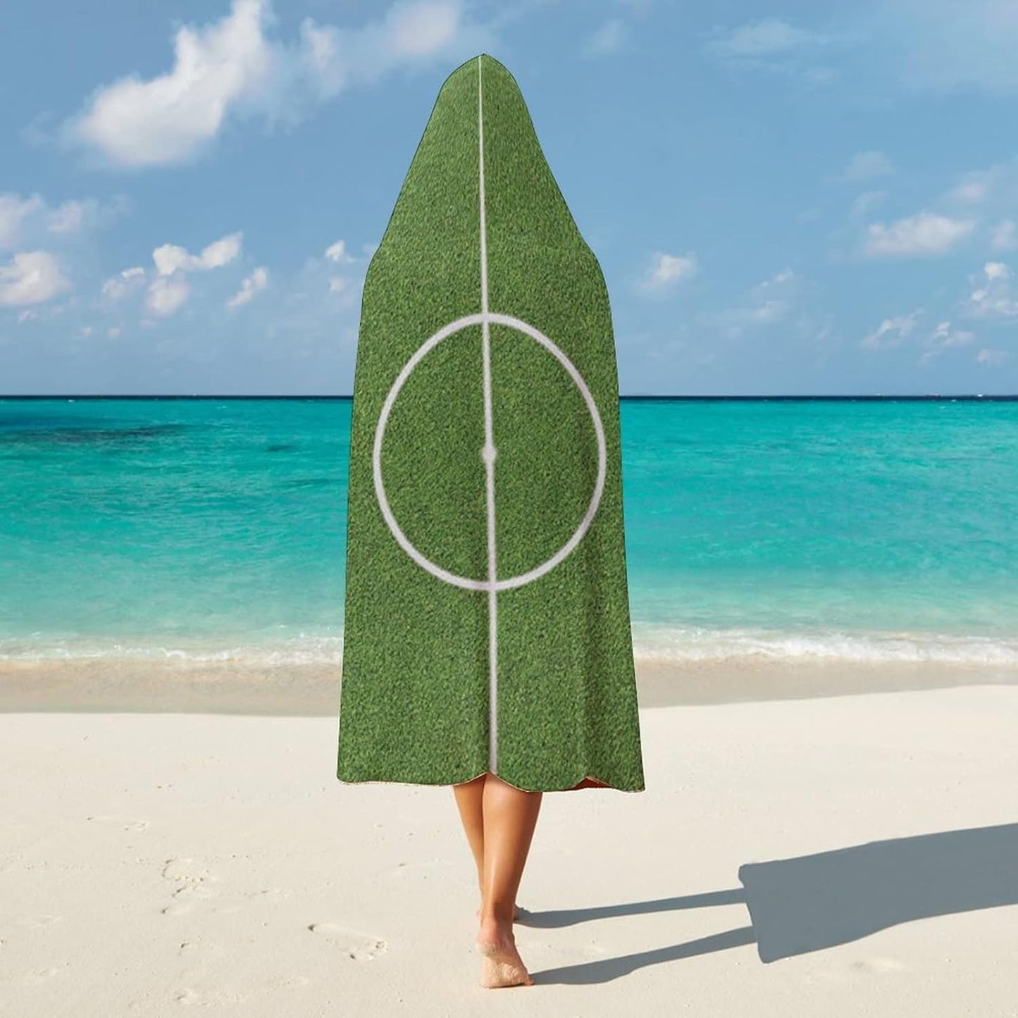 Throw Blankets, Teen Room Women Men Hooded Blanket, Soccer Field Grass Motif Stadium Sports Area, Soft Warm Cozy, 60 x 80inches, Studying Reading Snuggling Napping Office, Fern Green White