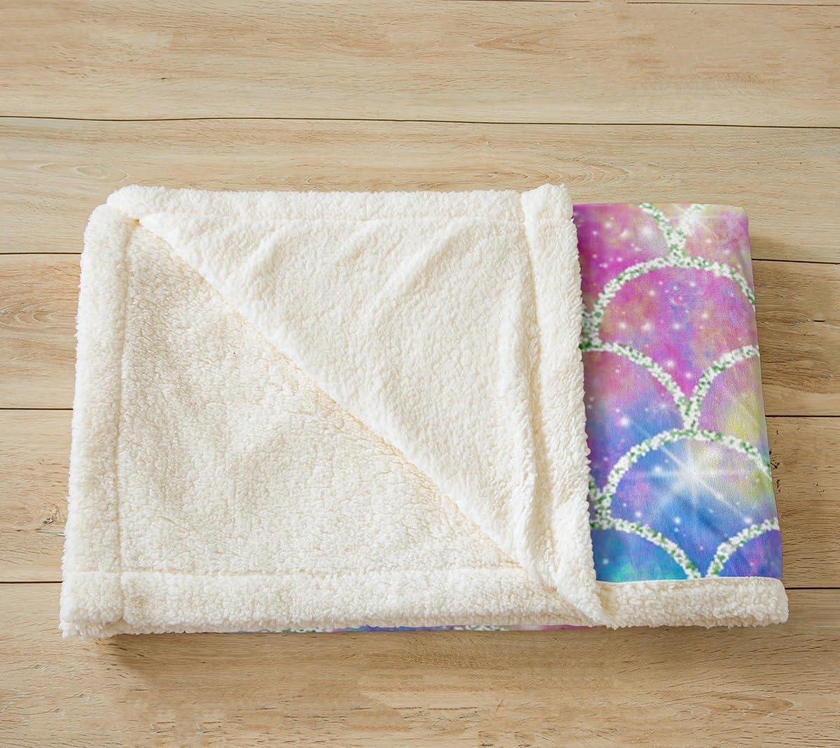 Feelyou Kids Boys Girls Sherpa Blanket Glitter Fleece Throw Blanket for Rainbow Plush Blanket Fuzzy Cozy Soft Blanket Throw 50"x60"