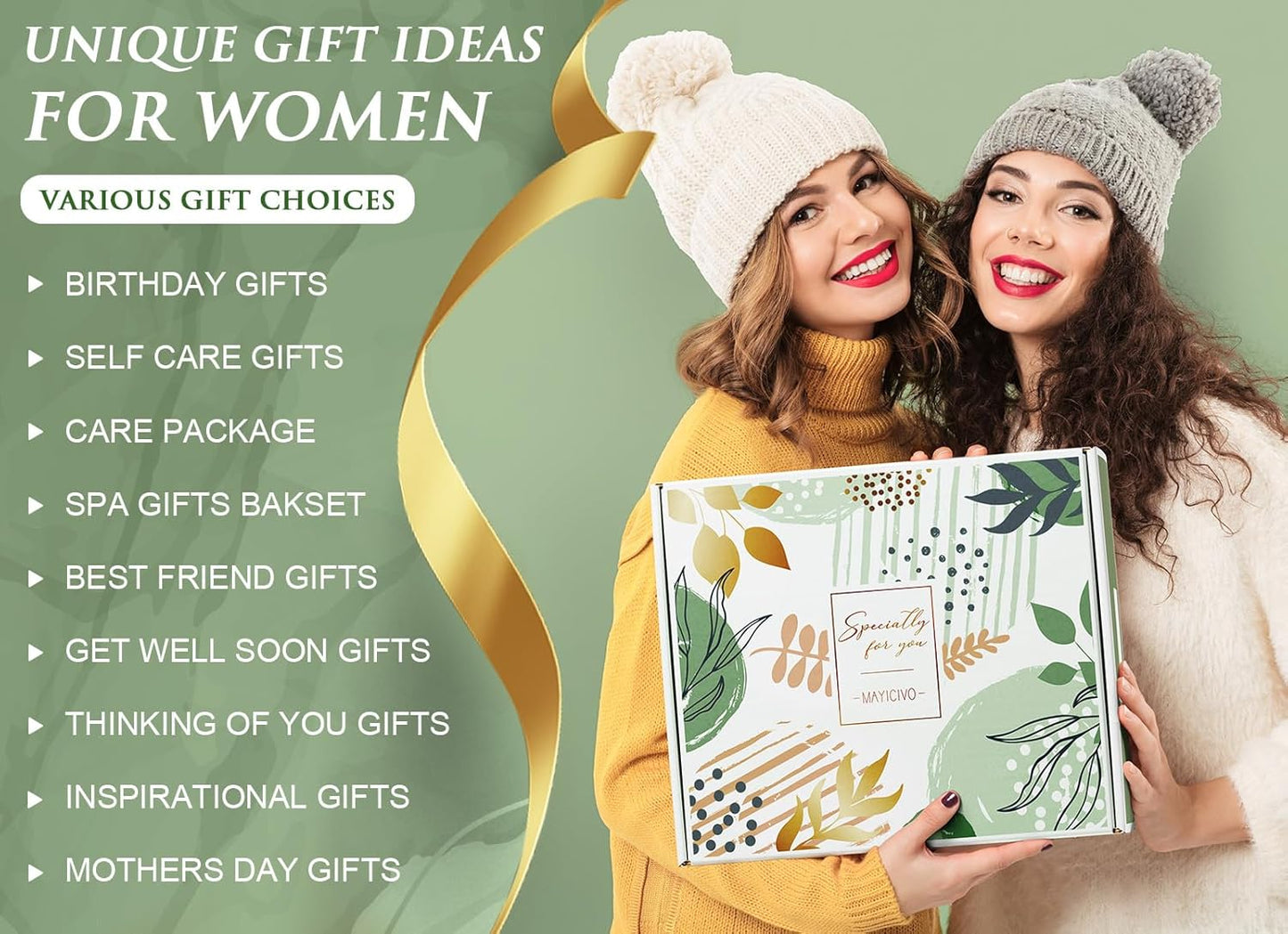 Self Care Get Well Soon Gift Baskets for Women, Birthday Gifts for Women Care Package Thinking of You Relaxing Spa Gift Set, Unique Valentines Day Gifts for Her Mom Friends Wife Girlfriend Sister