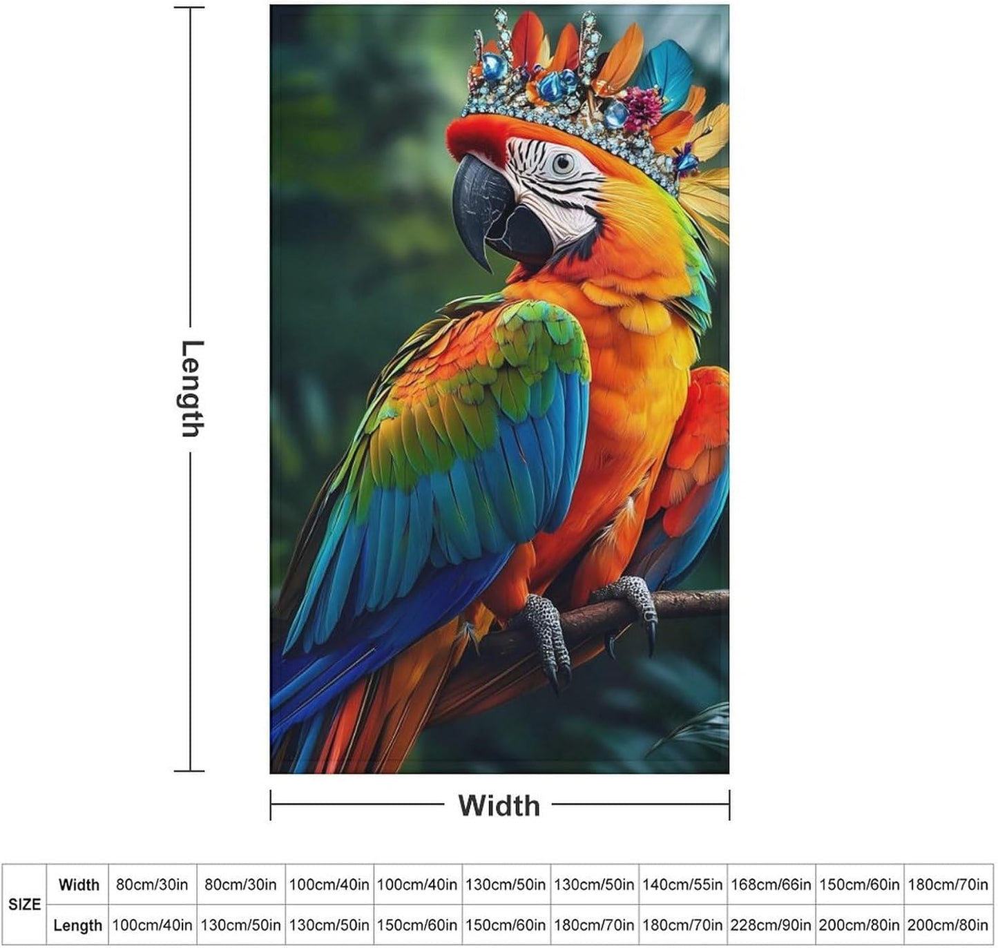 Parrot Bird Throw Blanket for Couch Bed Plush Cozy Fuzzy Flannel Blanket for All Season 30"x50"
