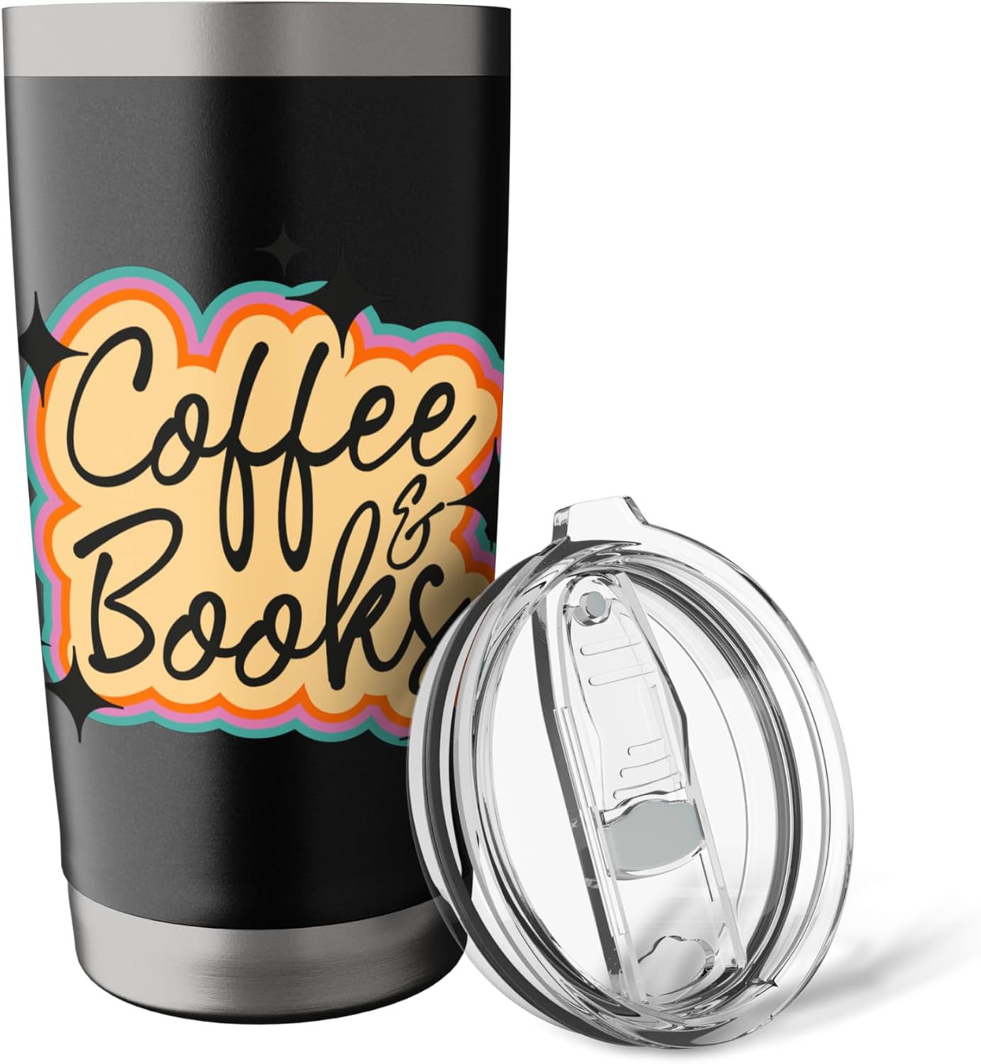 Coffee & Books Retro Aesthetic Reading Lover Design Stainless Steel Insulated Tumbler