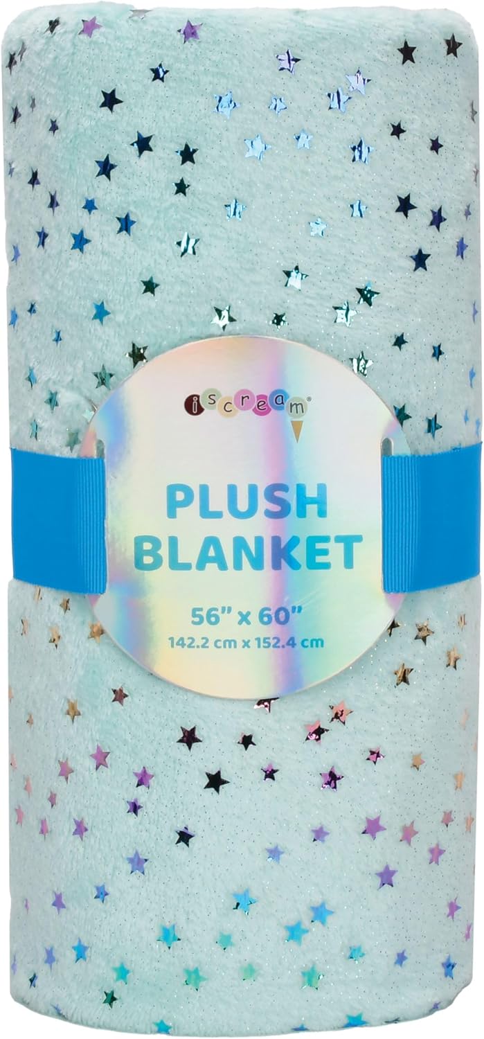 iscream Fanciful Print Silky Soft Plush 56" x 60" Fleece Throw Blanket - Starry Sky