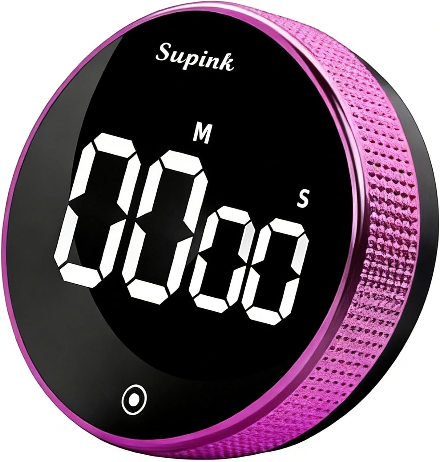 Magnetic Kitchen Timer, Digital Twist Cooking Timer with Large LED Display, Strong Back Magnet, Countdown & Count Up, 3 Adjustable Volume for Kitchen, Study, Classroom, Office (Rose Purple)