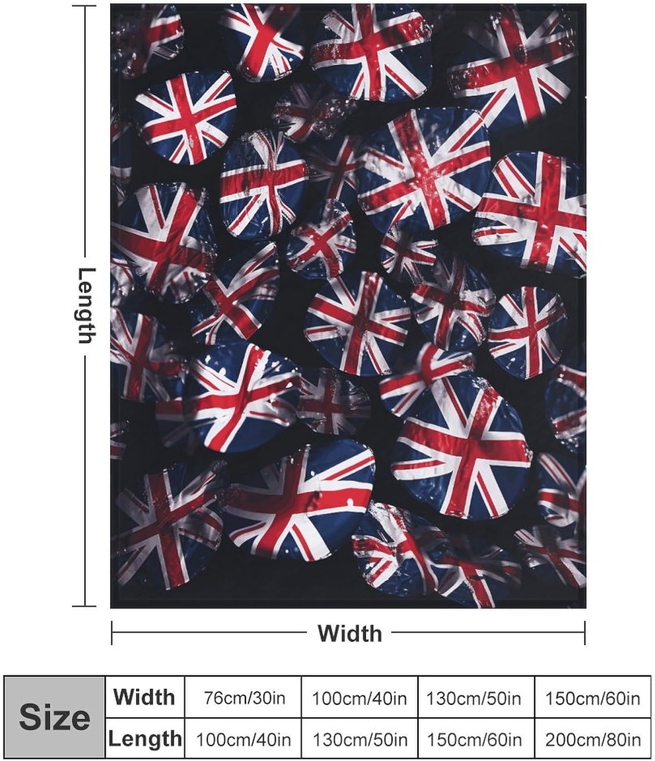 British Flag Throw Blanket for Couch Super Soft Warm Lightweight Throw Blankets Cozy Flannel Bed Blanket Cute Decorative Blankets for All Seasons Home Decor Gift 30"*40"（76 * 100cm）
