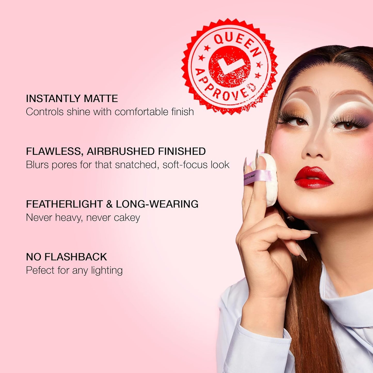 KimChiChic Beauty Puff Puff Pass Set and Bake Setting Powder for Makeup, Extra Fluffy Loose Face Powder Poof, Soft Natural Face Makeup for Uneven Skin Tone, 03 Translucent