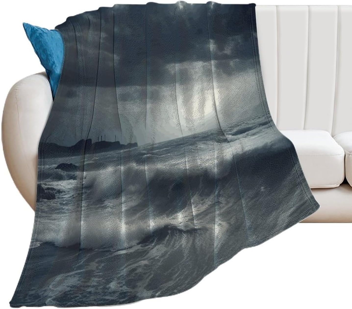 Stormy Sea Blanket Super Soft Lightweight Throw Blanket Cute Cozy Warm Bed Blanket Decorative Fuzzy Blanket All-Season Home Decor Gift for Sofa Couch Living Room 60"*80"（150 * 200cm）