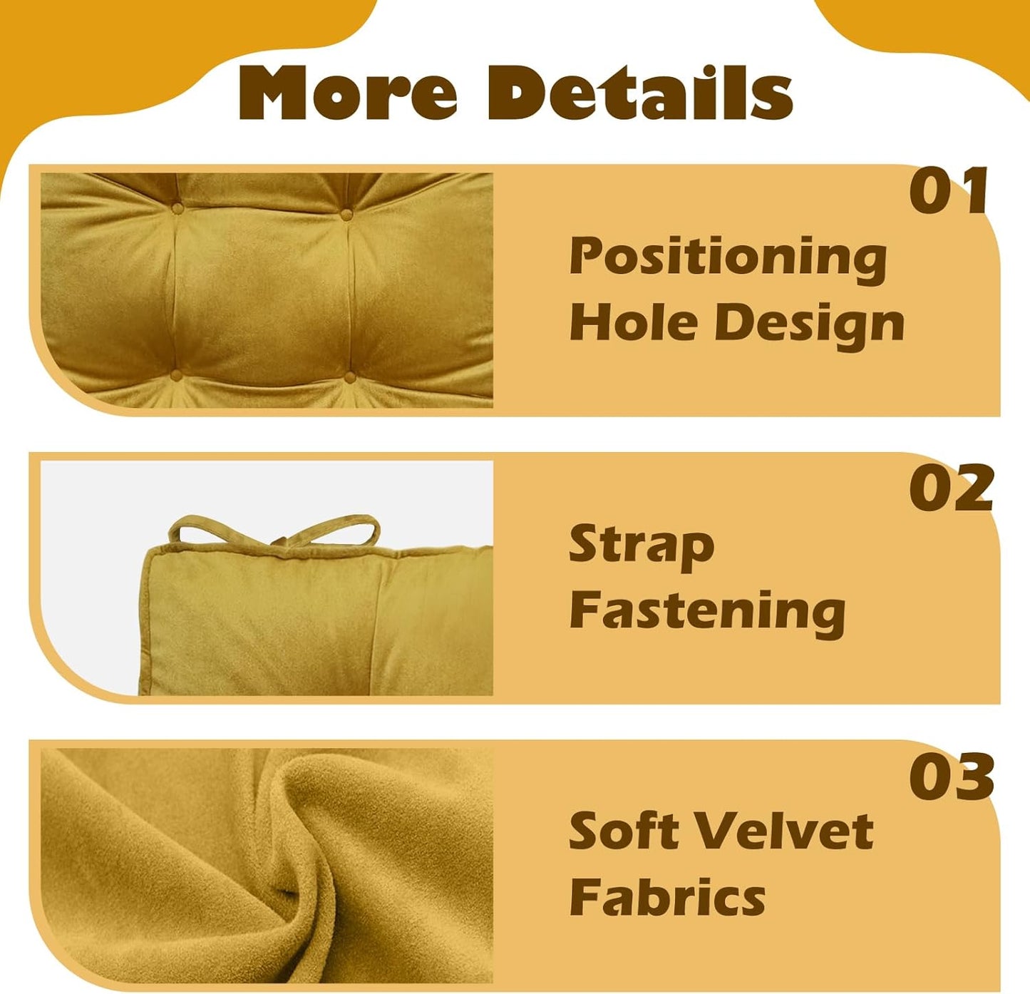 Velvet Chair Cushions Set of 2, Seat Cushions for Kitchen Dining Chairs Tufted Chair Pads with Ties Indoor Furniture Cushion, Dark Red, 15.7x15.7x2.4