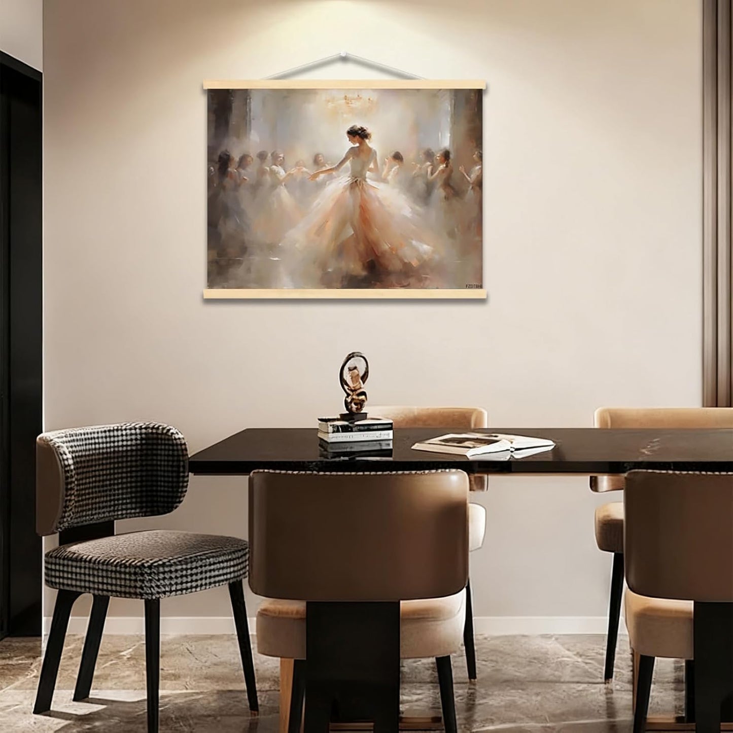 Elegant Vintage Wall Art Framed A Group Of Ballet Poster For Cute Room Decor Ballet Dance Painting Art Canvas Print Picture For Dance Room Home Living Bedroom Decor 12x16inch