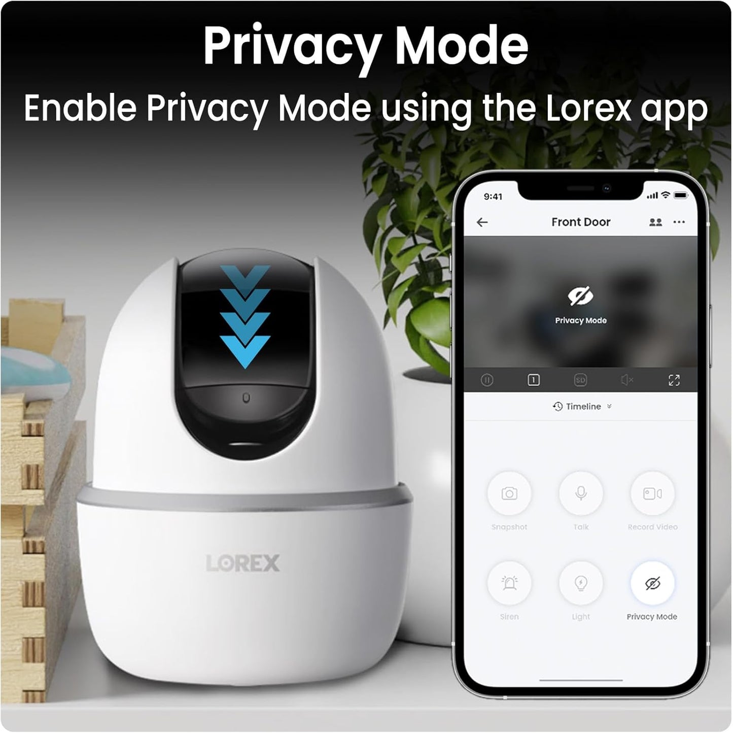 Lorex Pan & Tilt Indoor Wi-Fi Security Camera | 360° Pan & Tilt | Person Detection | Two-Way Talk | Person Detection | IR Night Vision | No Monthly Fee | Pre-Installed 16GB MicroSD