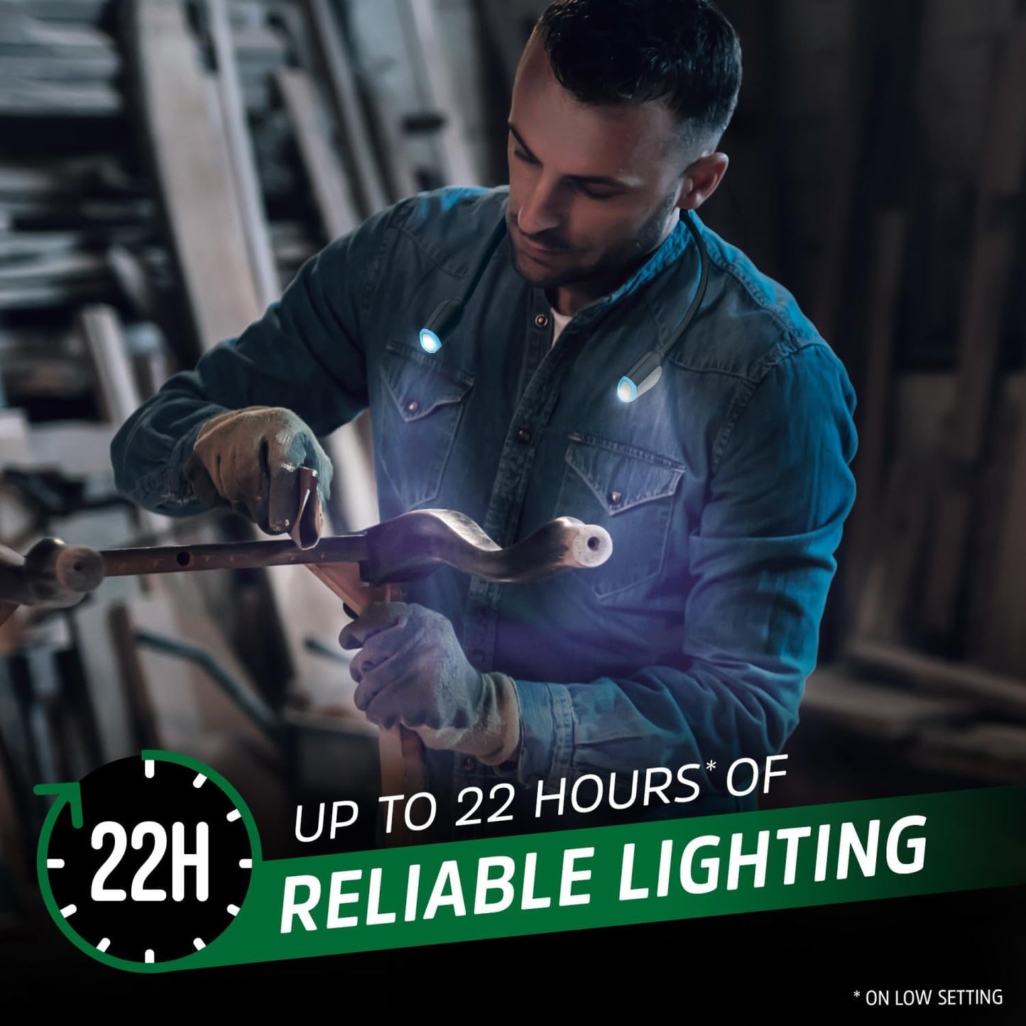 Energizer Rechargeable Neck Light, Portable LED Light for Reading and Hands-Free Uses, Neck Light with Adjustable Brightness, 100 Lumens, 5-Hour Runtime, Pack of 1