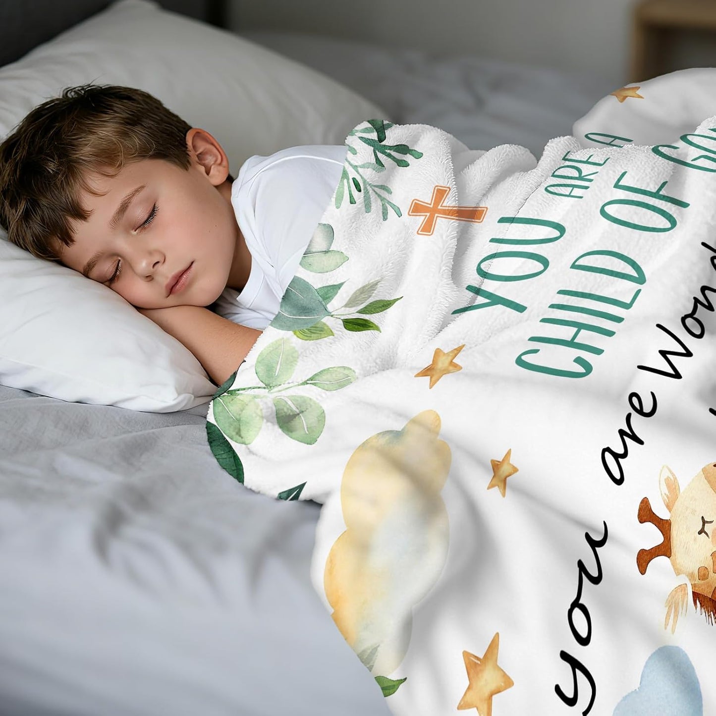 Baptism Gifts for Boys Catholic - Baptism Blanket for Boys Girl, Christening Gifts for Girls, Christian Gifts for Kids, Girls Baptismal Gift Catholic, Christening Blanket for Kids, 50"x40"