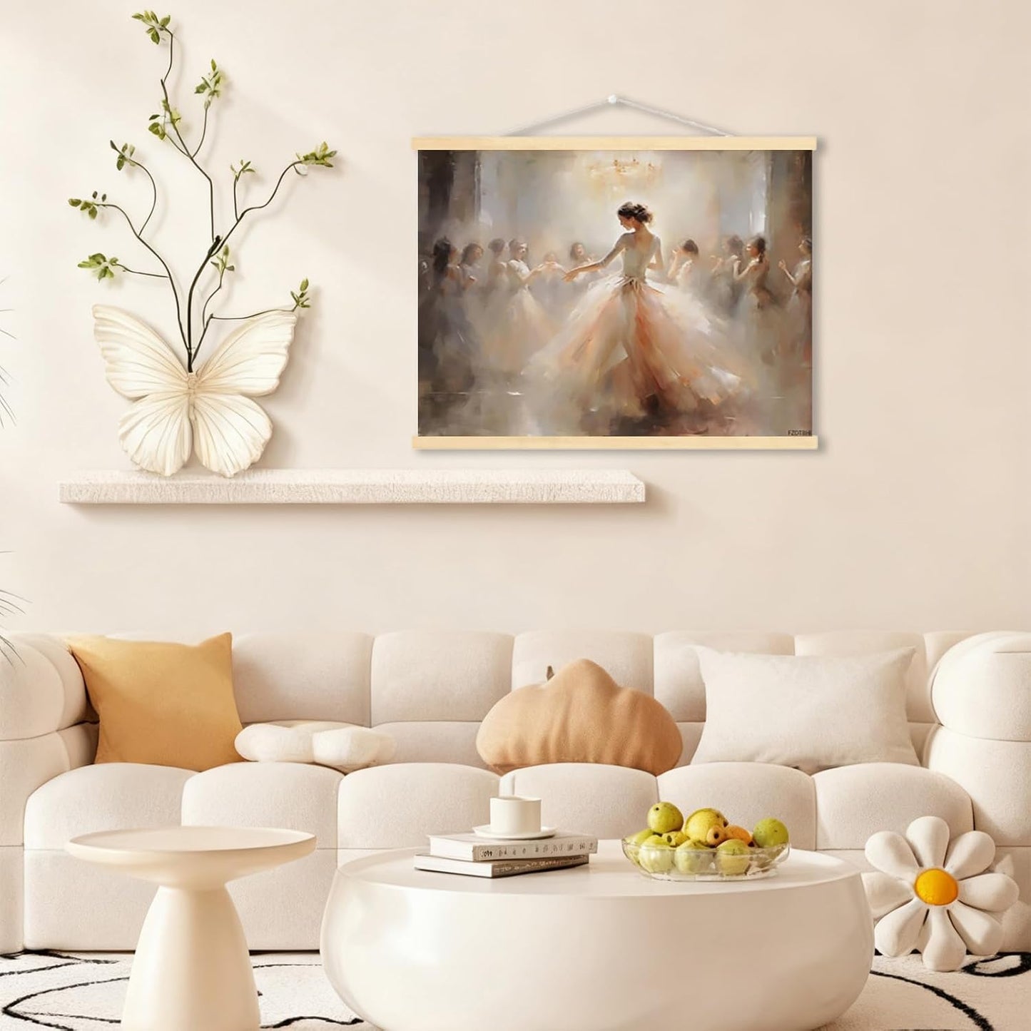 Elegant Vintage Wall Art Framed A Group Of Ballet Poster For Cute Room Decor Ballet Dance Painting Art Canvas Print Picture For Dance Room Home Living Bedroom Decor 12x16inch