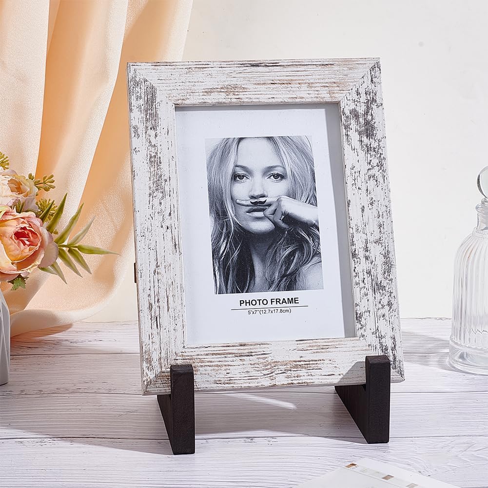WADORN Plate Display Stand, 8.9 Inch Wood Plate Holder Stands for Display Wooden Decorative Picture Frame Holder Decorative Table Top Easels for Dish Photo Platter Plaque Diploma Awards Book, Coffee