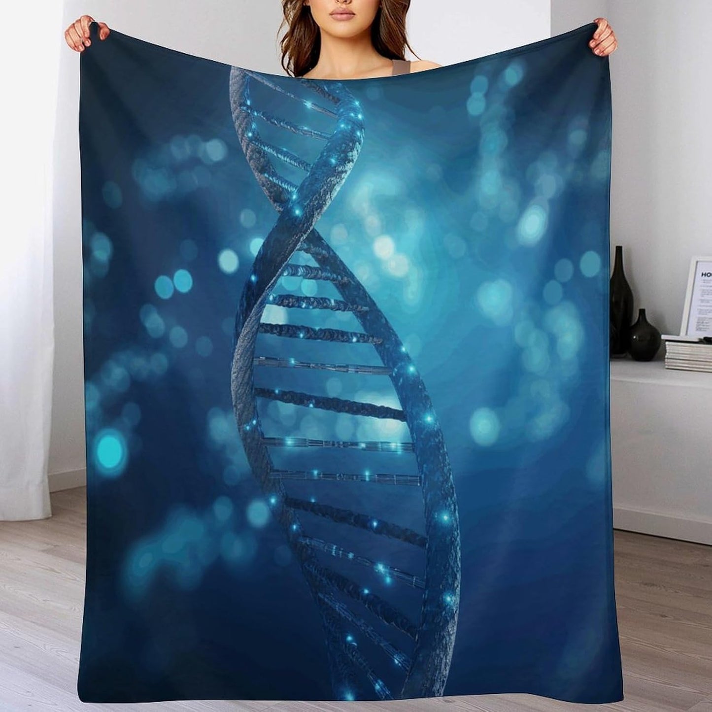 Blue Glowing Picture Throw Blanket for Couch Super Soft Warm Lightweight Throw Blankets Cozy Flannel Bed Blanket Cute Decorative Blankets for All Seasons Home Decor Gift 60"*80"（150 * 200cm）