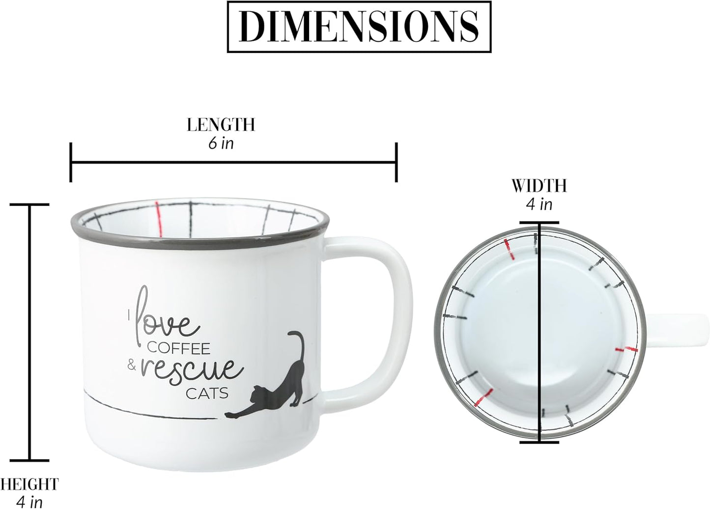 Pavilion Gift Company - I Love Coffee & Rescue Cats - 18 oz Coffee Mug Tea Cup Kitten Feline Cat Lover Gift Rescue Pet Mom Dad Present