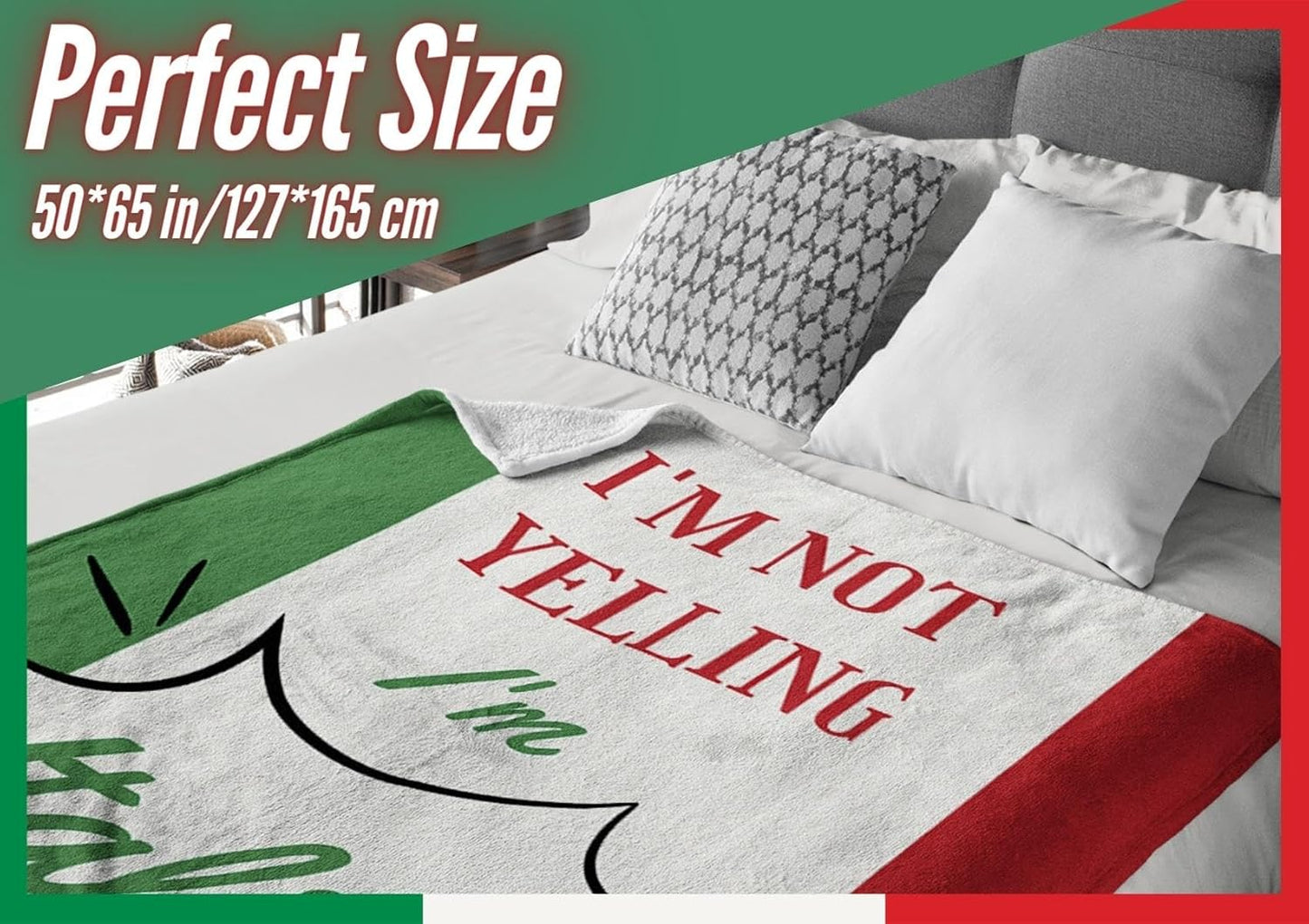 InnoBeta Italian Gifts Blanket, Flannel Throw Blanket for Men, Funny Unique Birthday for Him
