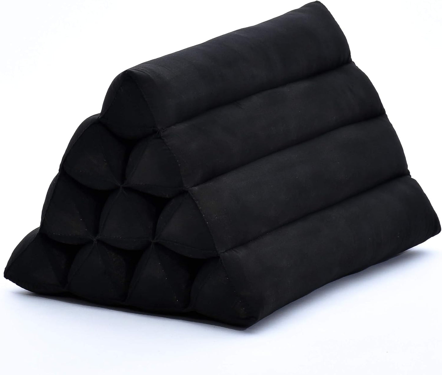 Leewadee Triangle Cushion – Comfortable Backrest for TV or Reading, Incline Pillow for Relaxing Made of Kapok, 20 x 13 x 13 inches, Black