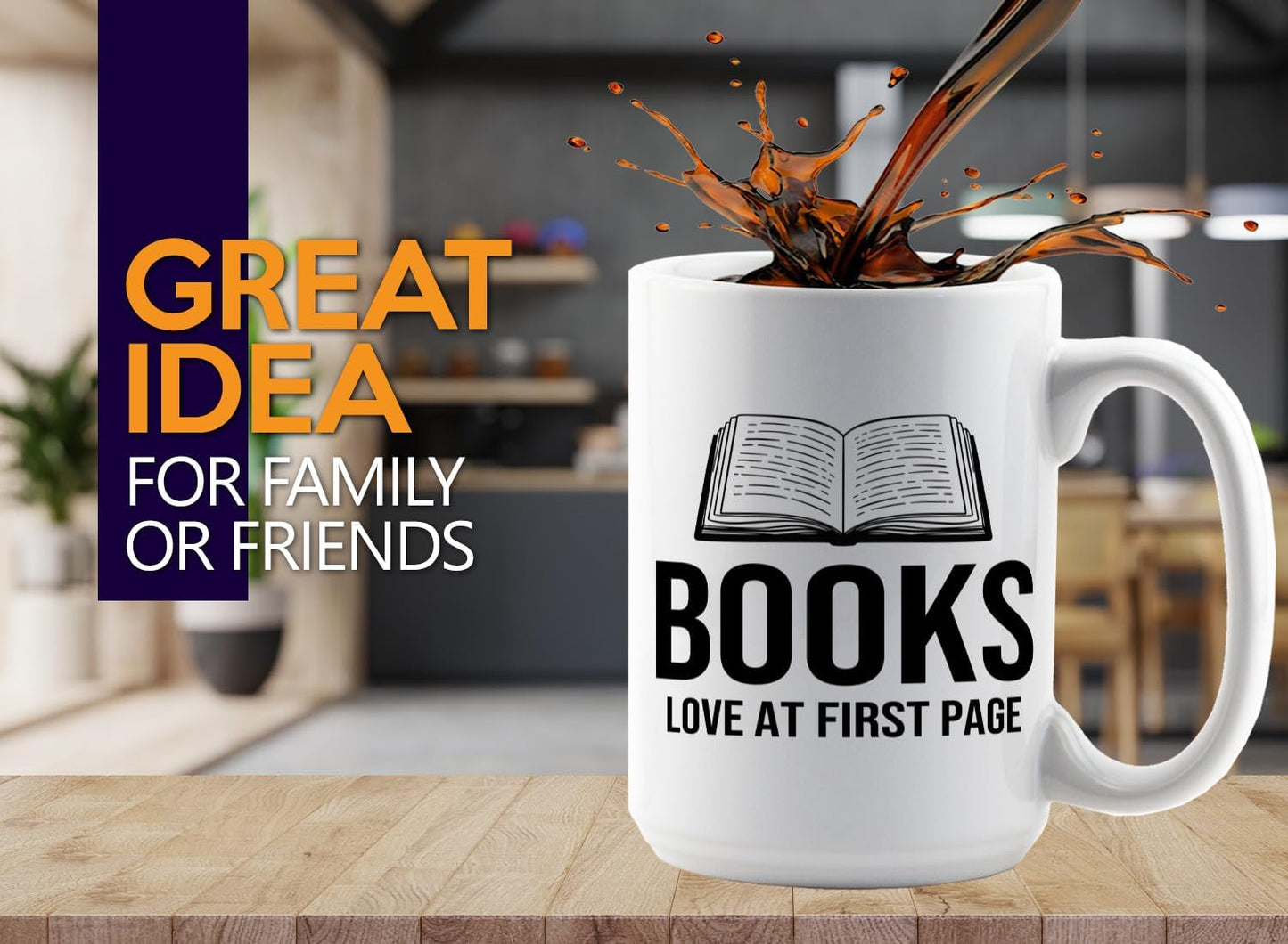Book Lover Coffee Mug 15oz White -Books Love at - Bookworm Literature Library Book Lover Reader Booked Editor Intellectual Studious