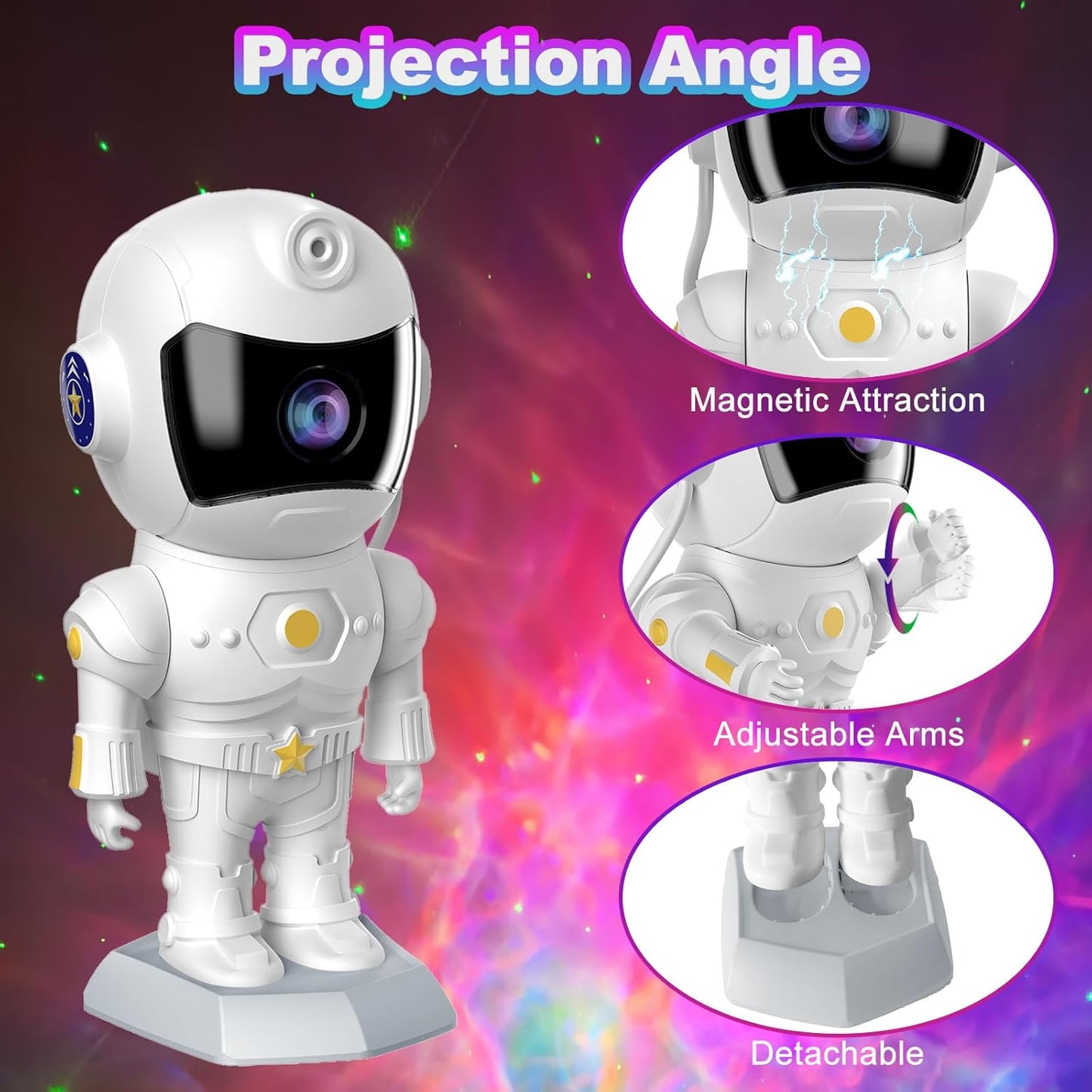XIAOER Astronaut Galaxy Star Projector Night Light for Ceiling Bedroom Starlight Space Nebula Sky Star Lamp Projector with Timer Remote Christma Birthday Halloween Gifts for Kids Boy Teen Baby Toddler