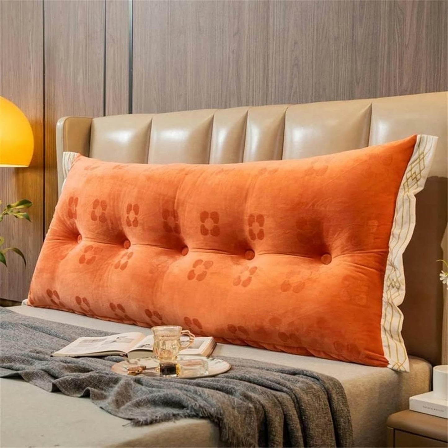 Wedge Headboard Cushions, Removable Support Soft Bolster Large Rectangle Back Cushion PP Cotton Filling Reading Body Pillow Bed Rest Pillows(Blue,180x60x15cm)