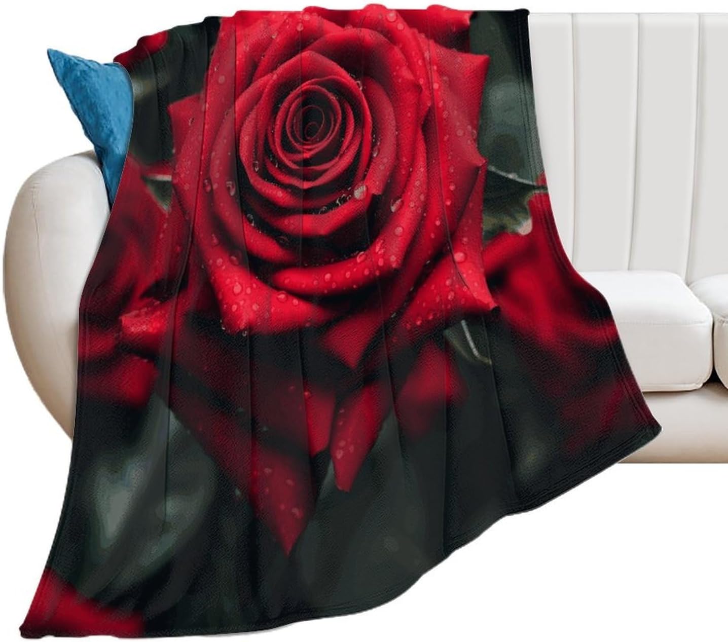 Red Rose Blanket Super Soft Lightweight Throw Blanket Cute Cozy Warm Bed Blanket Decorative Fuzzy Blanket All-Season Home Decor Gift for Sofa Couch Living Room 50"*60"（130 * 150cm）