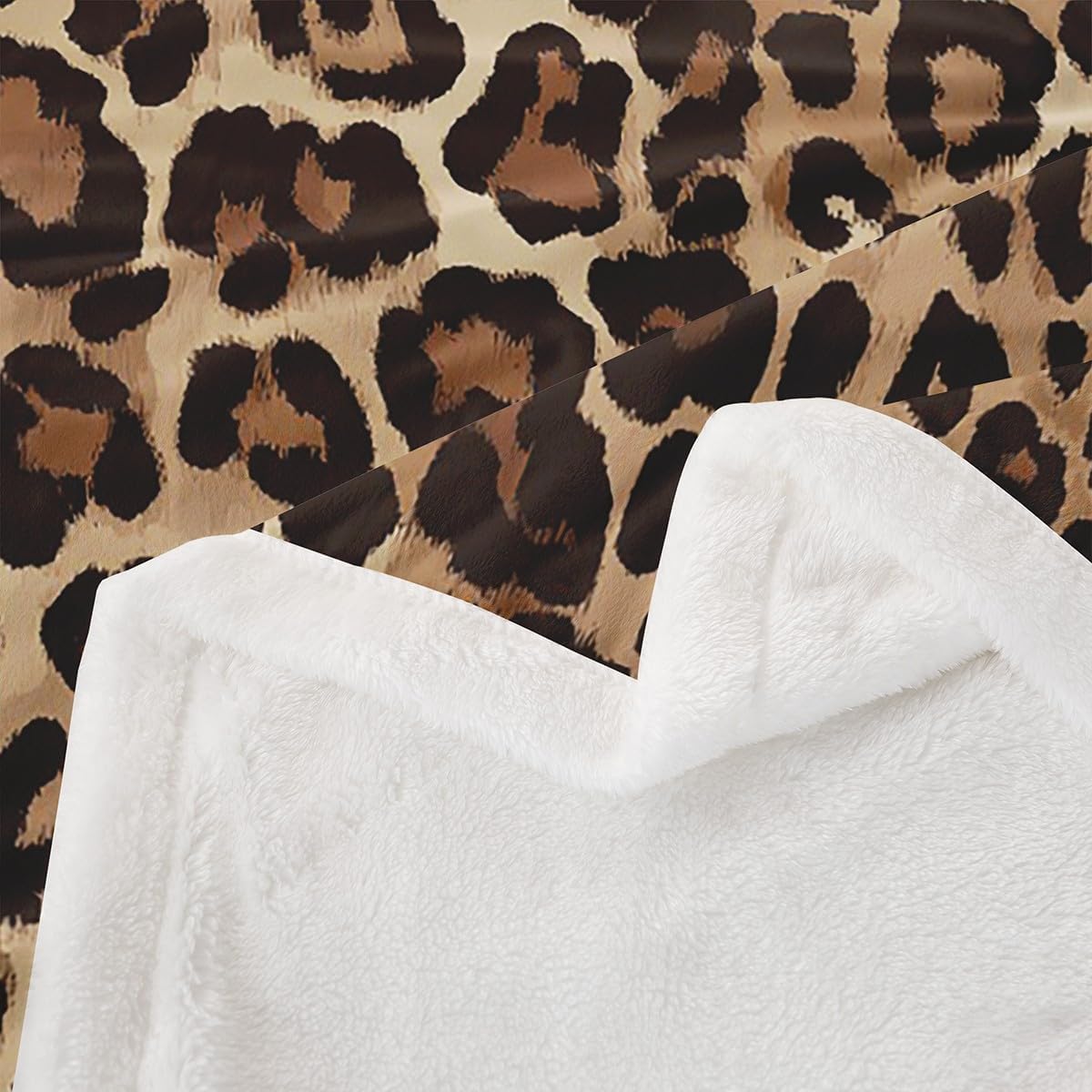 Leopard Print Flannel Blanket Cheetah Decor Wall Sherpa Blanket Geometric Throw Blanket African Safari Animal Plush Blanket Modern Abstract Pattern Bed Blanket for Kid Boy Men Throw 50"x60"