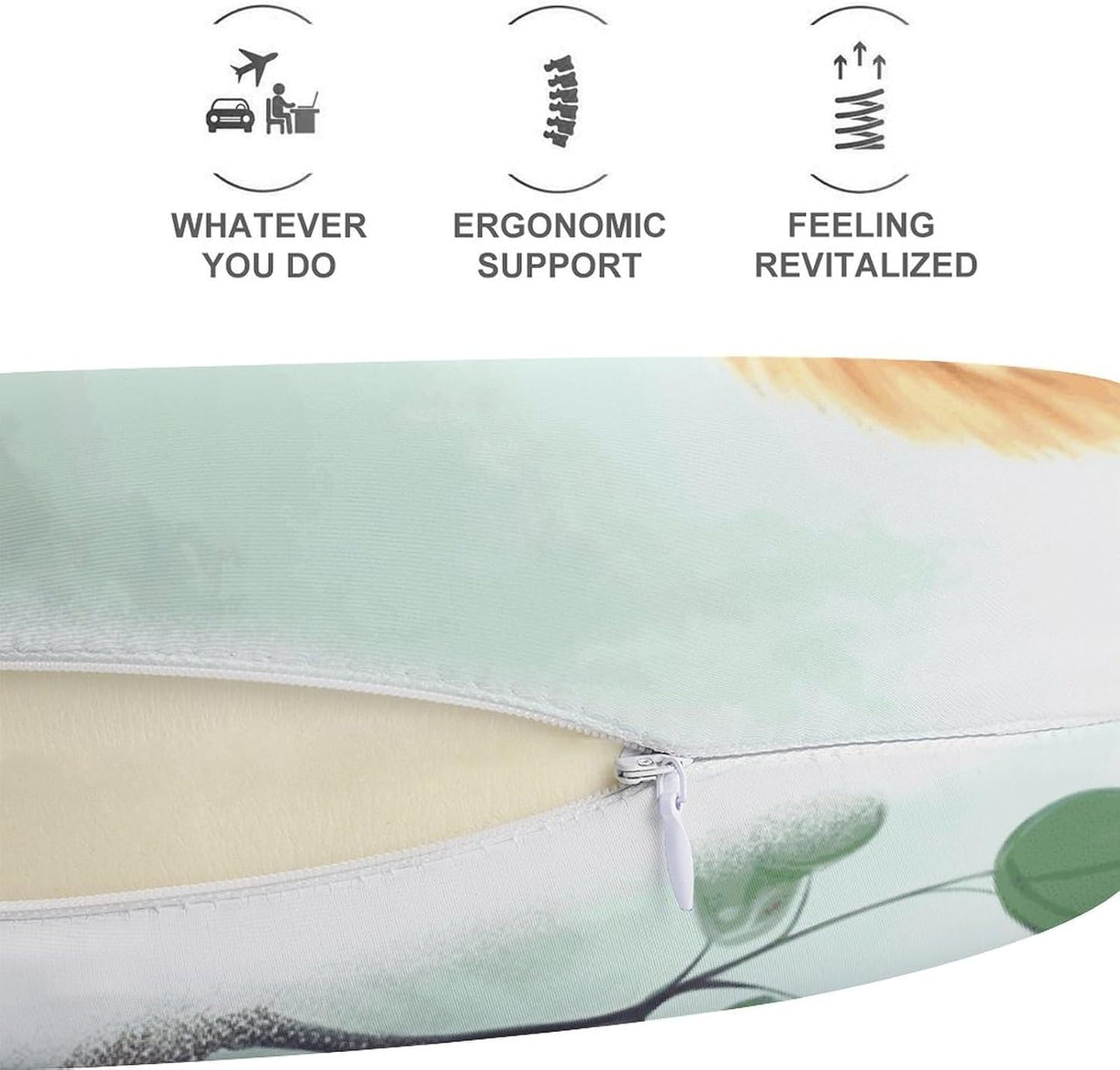 Cute Owl Neck Pillow Memory Foam U Shaped Pillows Portable Pillows for Shoulder Travel Head Support Pillow with Concealed Zipper for Airplane Car Home Office