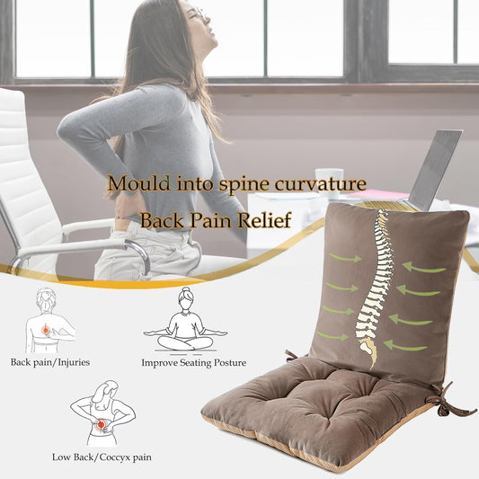 Low Back Pain Relief Extra Large Size Soft Recliner Sofa Lumbar Support Pillow And Thick Cushion With Adjustable Straps And Nonslip Bottom For Lounge/Glider Rocking Chair,Tufted Seat With String Ties