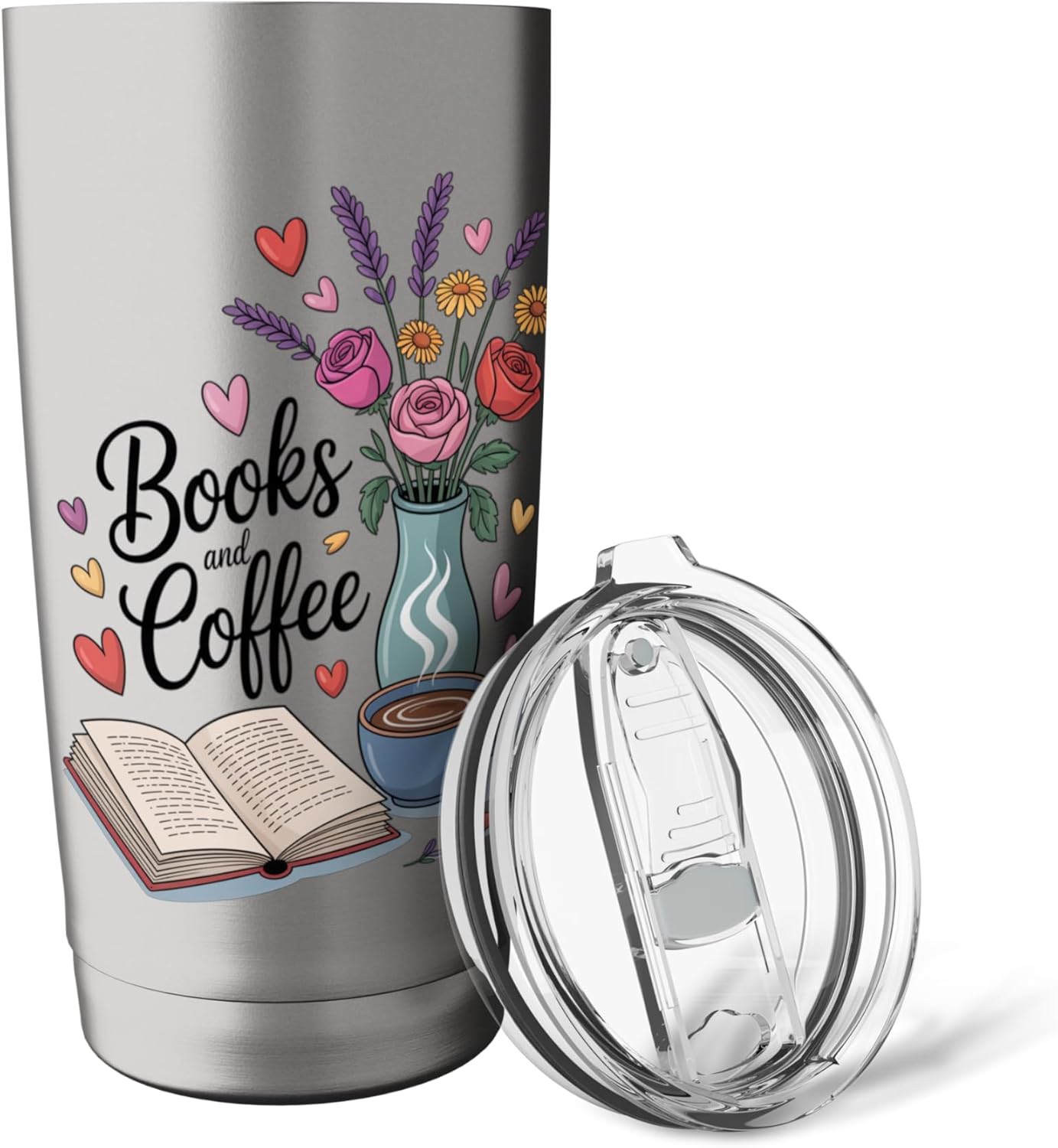 Books and Coffee for Readers & Caffeine Lovers Stainless Steel Insulated Tumbler
