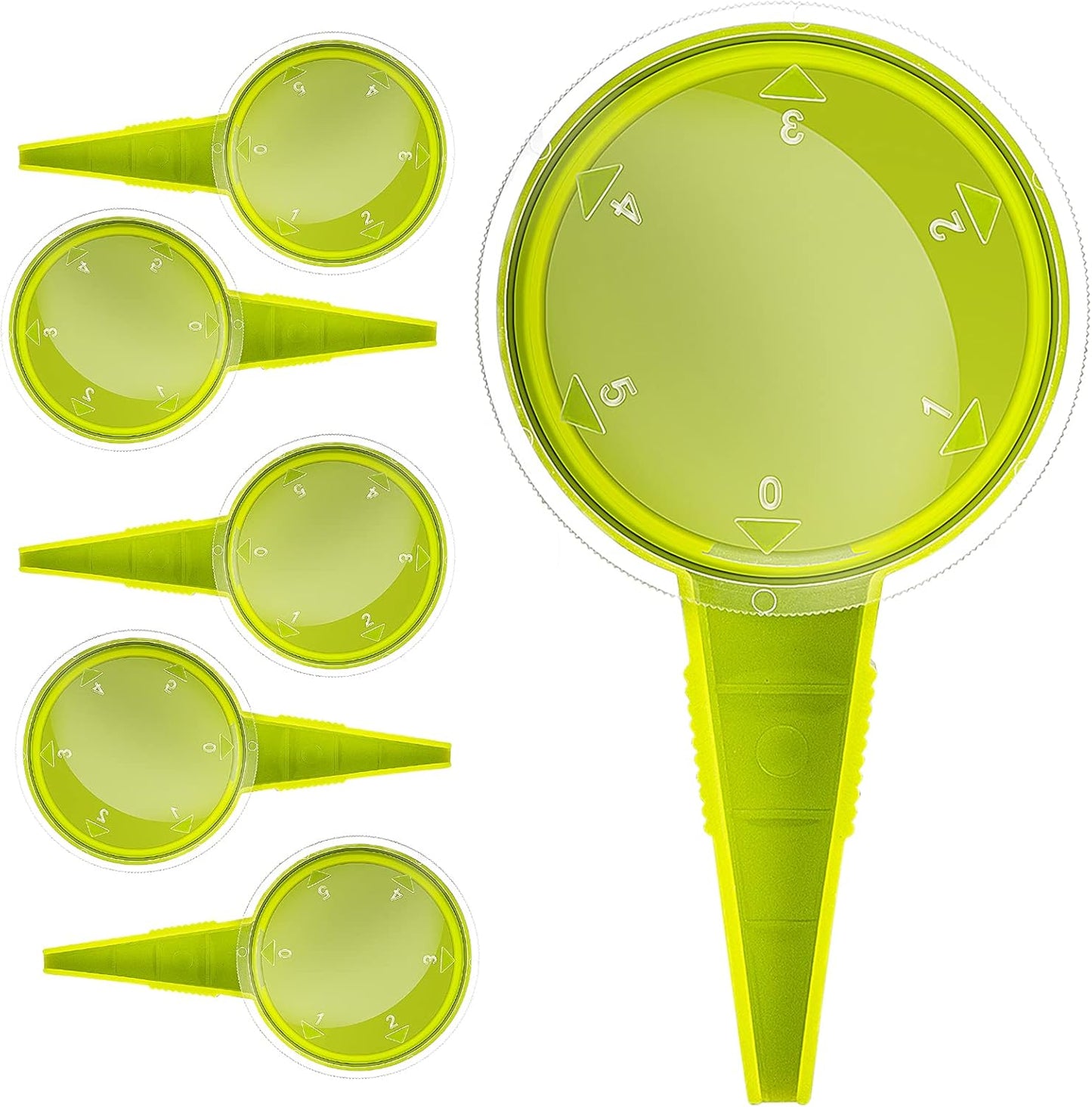 Sowing Seed Dispenser Hand Tool, 6 Pack Handheld Garden Seeder Sower Planter with 5 Dial Settings, Ideal for Small Seeds of Flowers, Vegetables, Outdoor/Indoor（ Light Green）