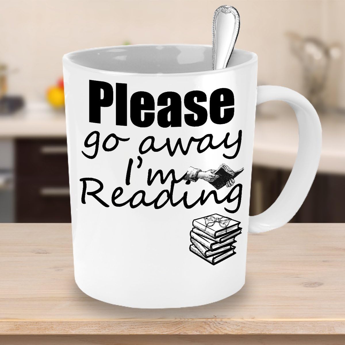 PLEASE GO AWAY READING MUG ~ Book lover -I love hot girls - Book lover gift -reading quote - funny love to read - mug if you can read this -librarian gifts -White coffee Tea Cup 11 Oz